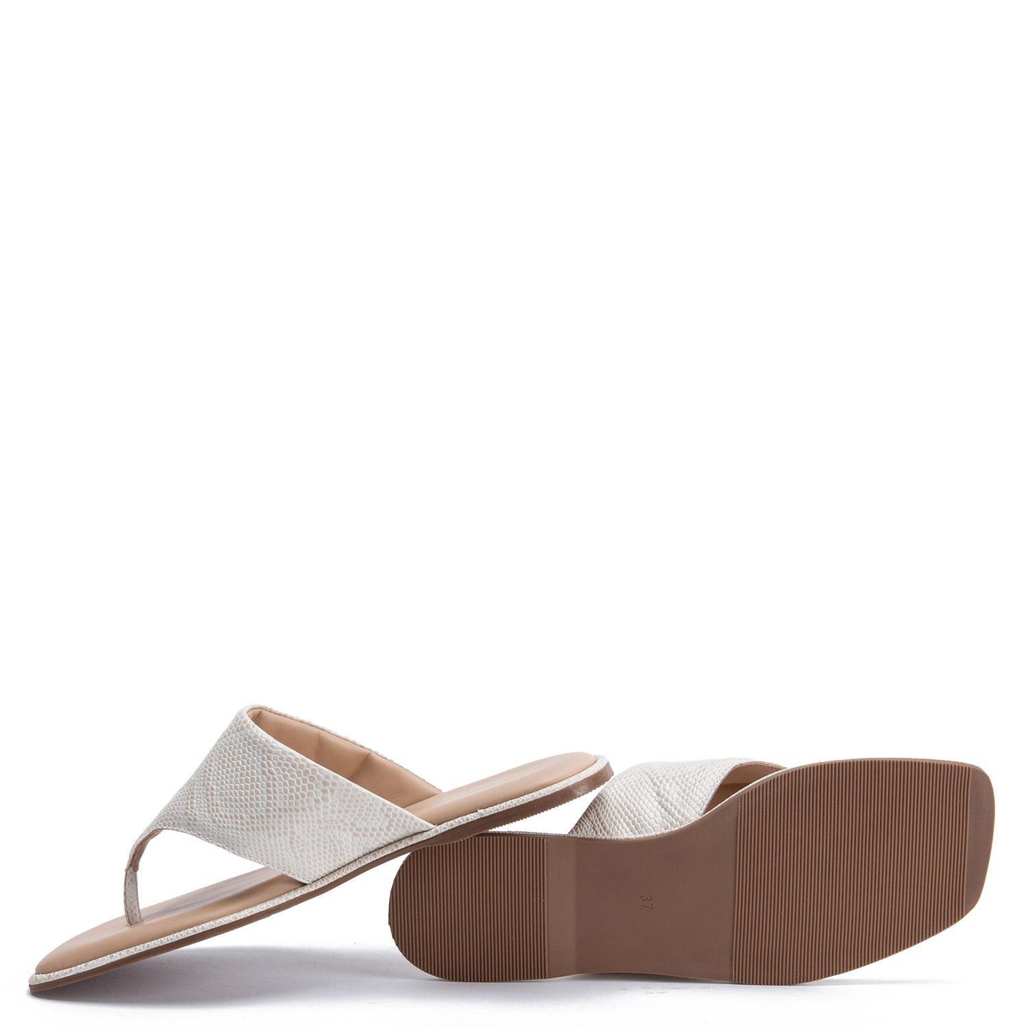 Sandalia de cuero mujer Gacel Off White Odeth 0660541-3