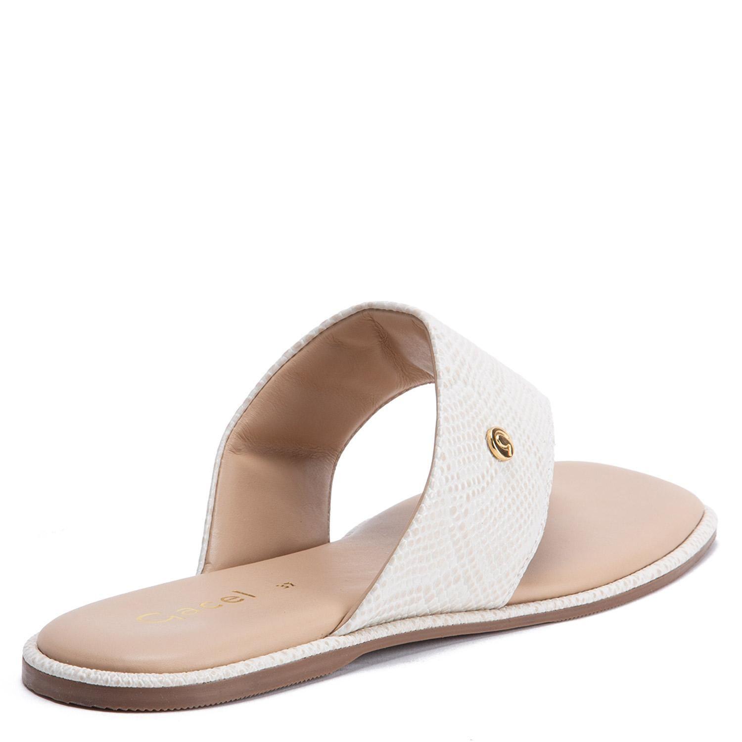 Sandalia de cuero mujer Gacel Off White Odeth 0660541-4