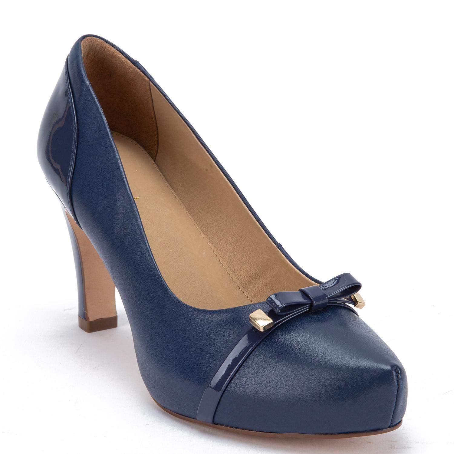 Zapato de cuero mujer Gacel Marino Katerina-2