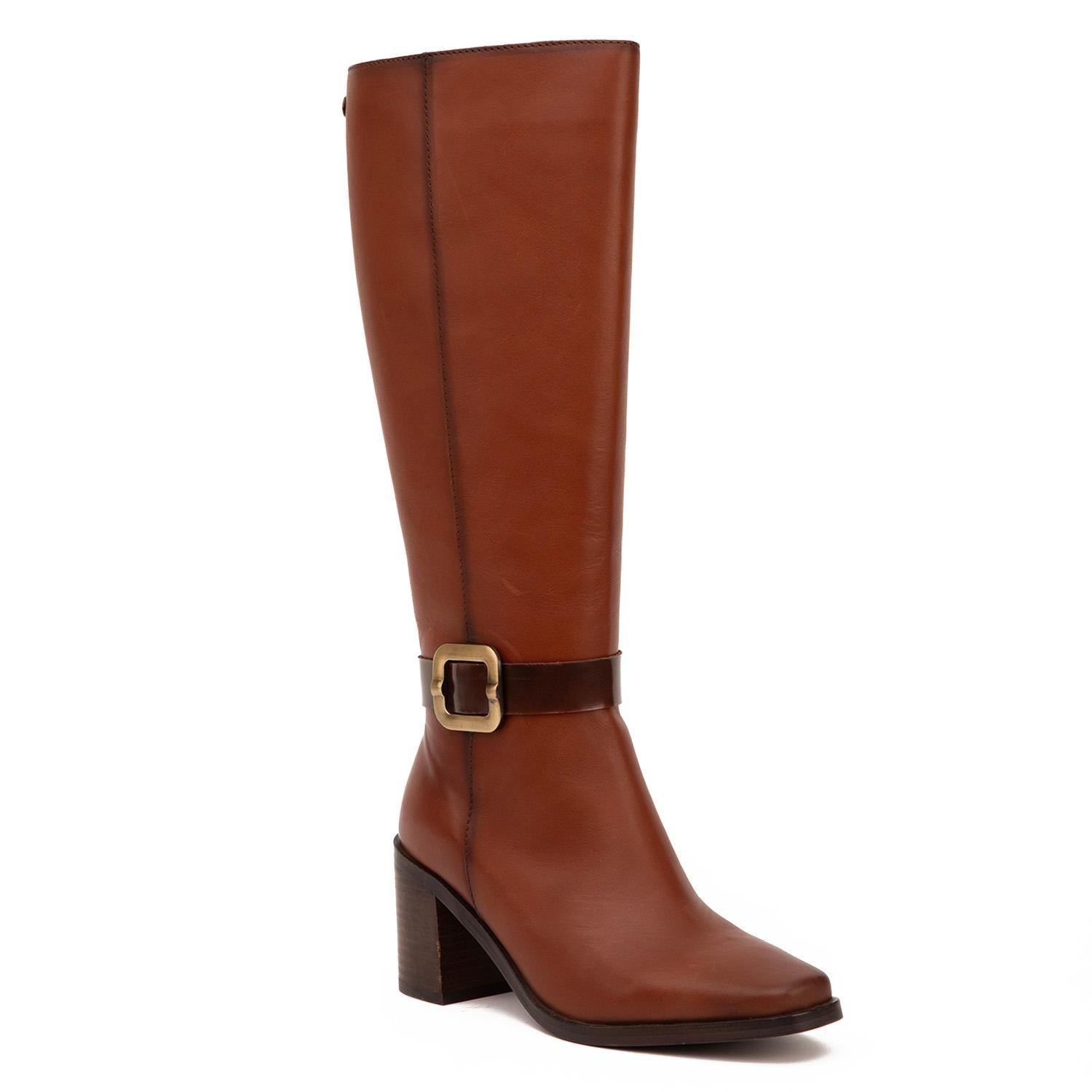 Bota de cuero mujer Gacel tostado Asuncion-2