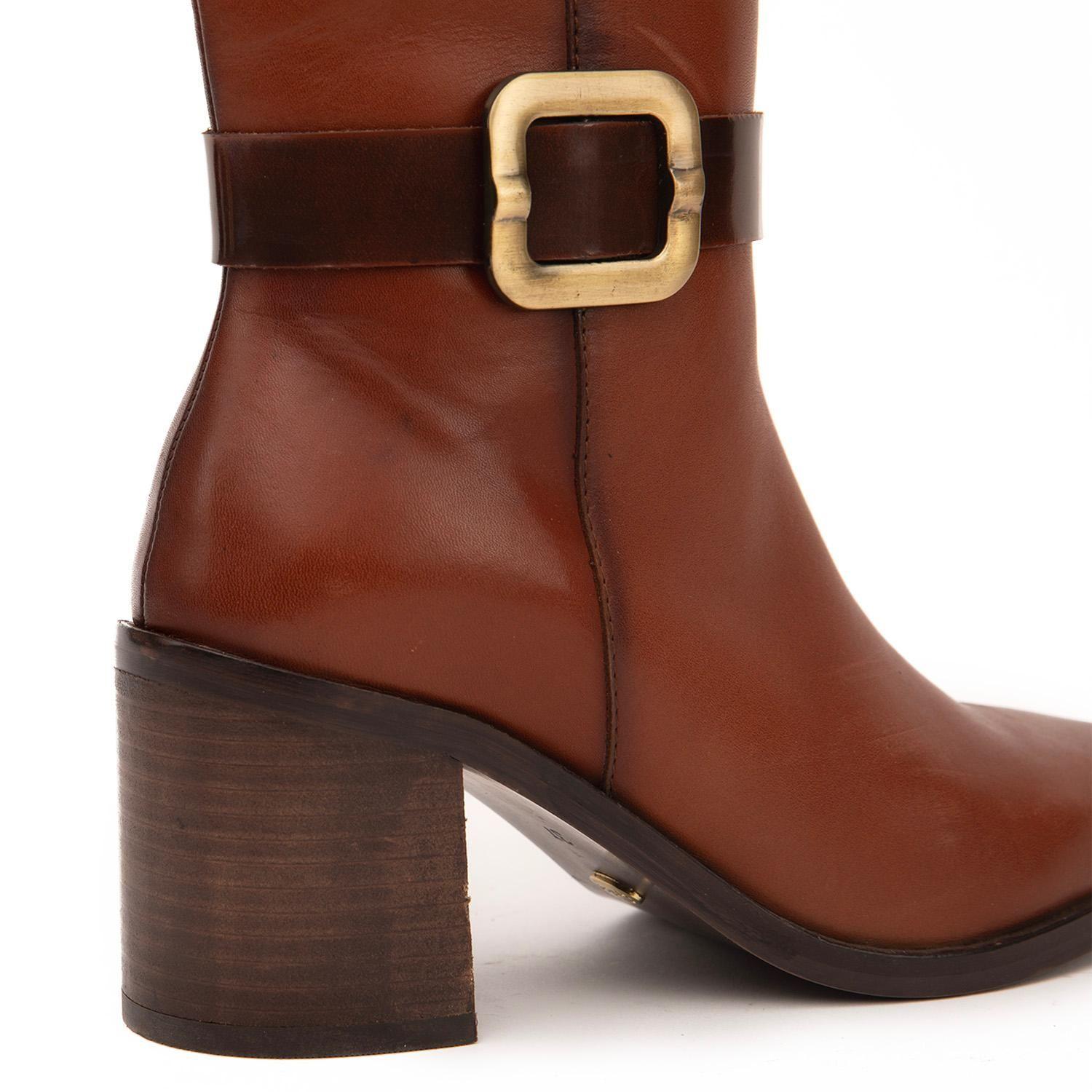 Bota de cuero mujer Gacel tostado Asuncion-3