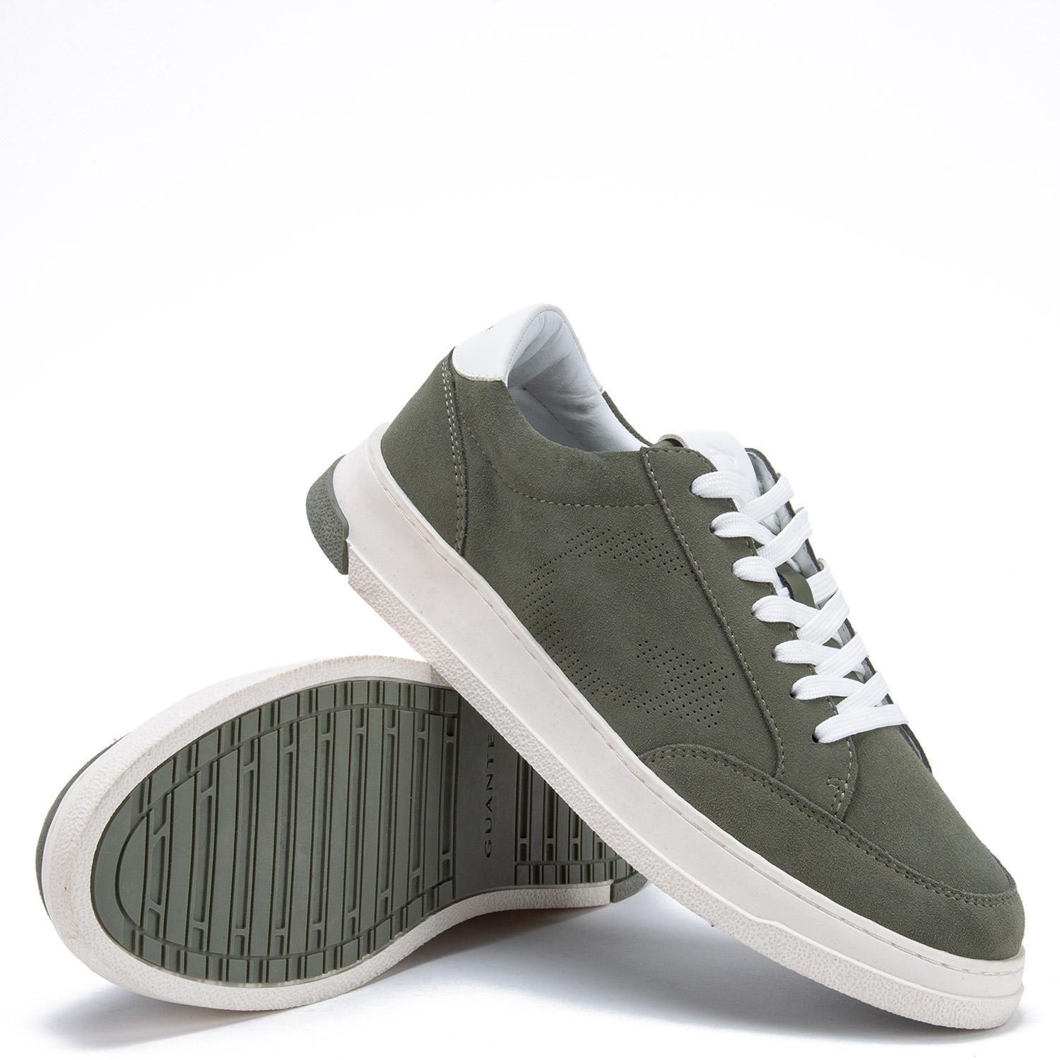 Zapatilla de cuero hombre Guante olivo Oslo-3