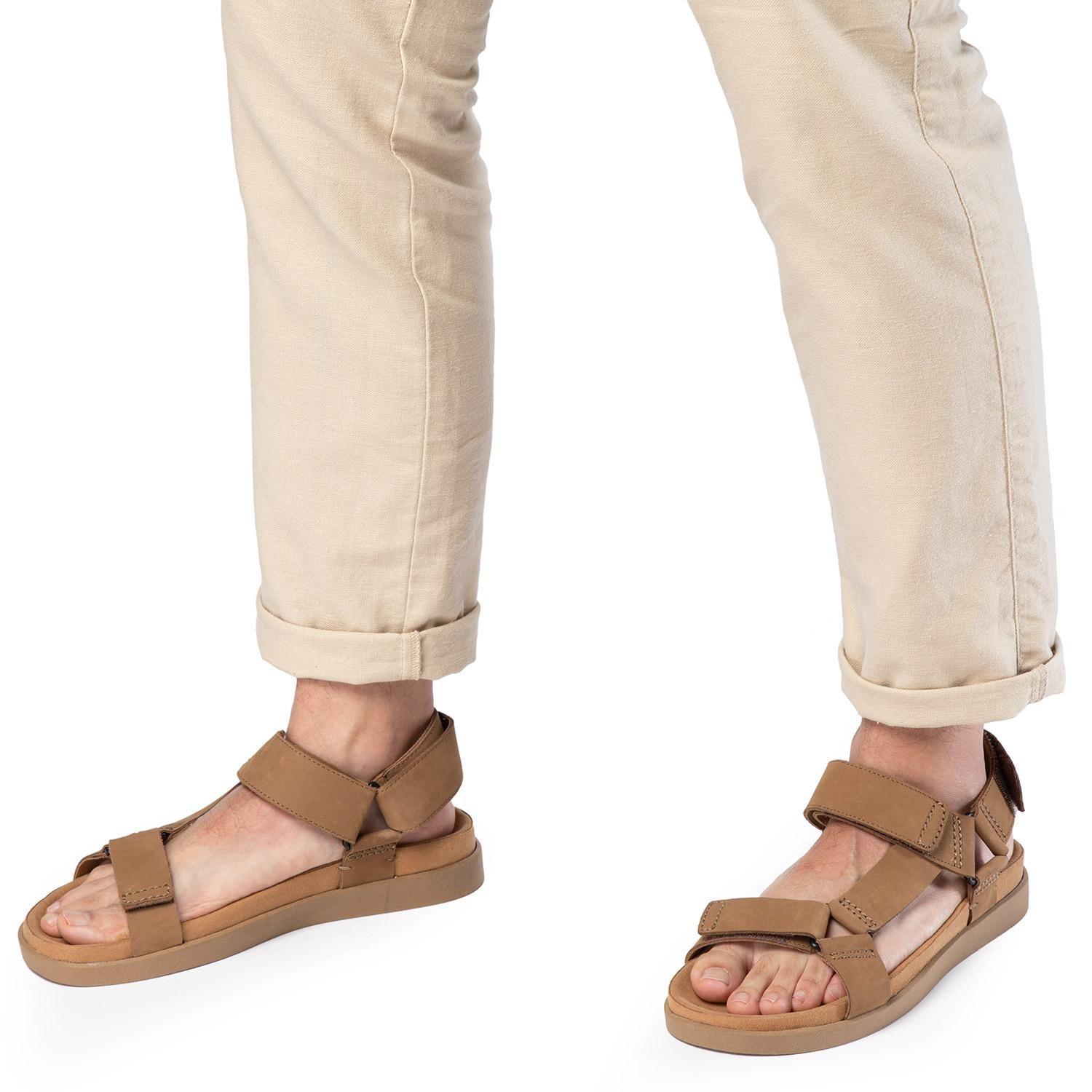 Sandalia de cuero hombre Guante Camel Berna-1