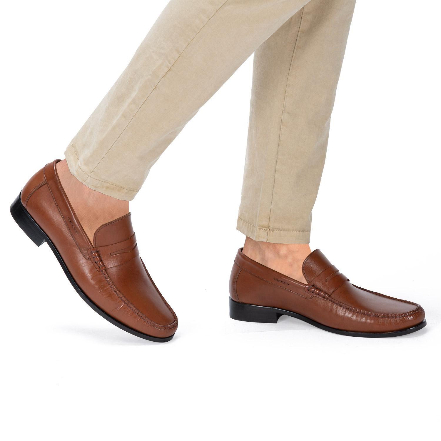 Mocasin de cuero hombre Guante whisky Suela-1