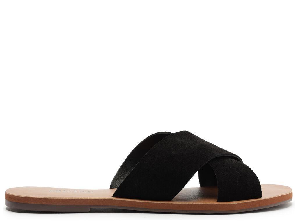 Sandalia de cuero mujer Anacapri negro Alba-0