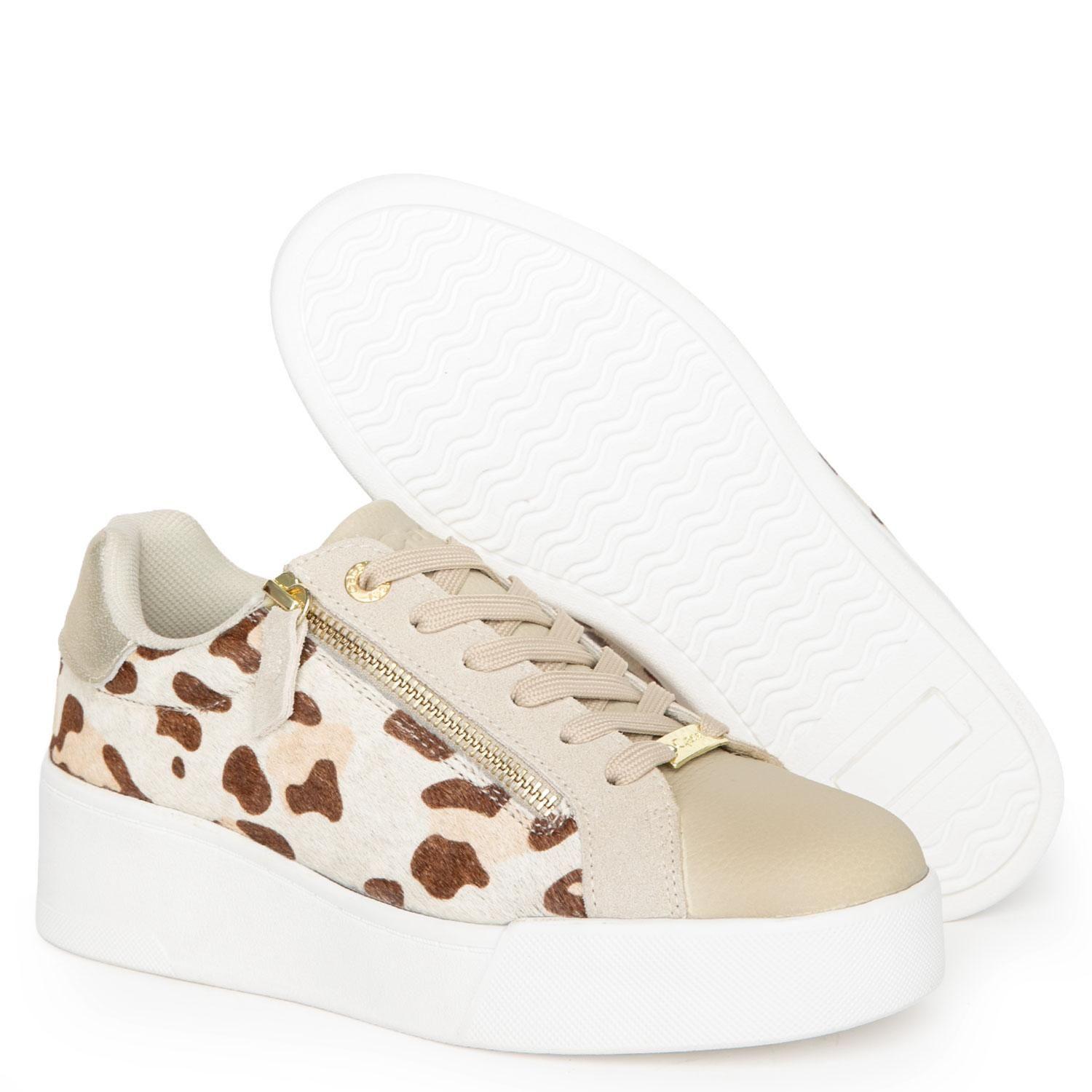 Zapatilla de cuero mujer Gacel leopardo Lacy-3
