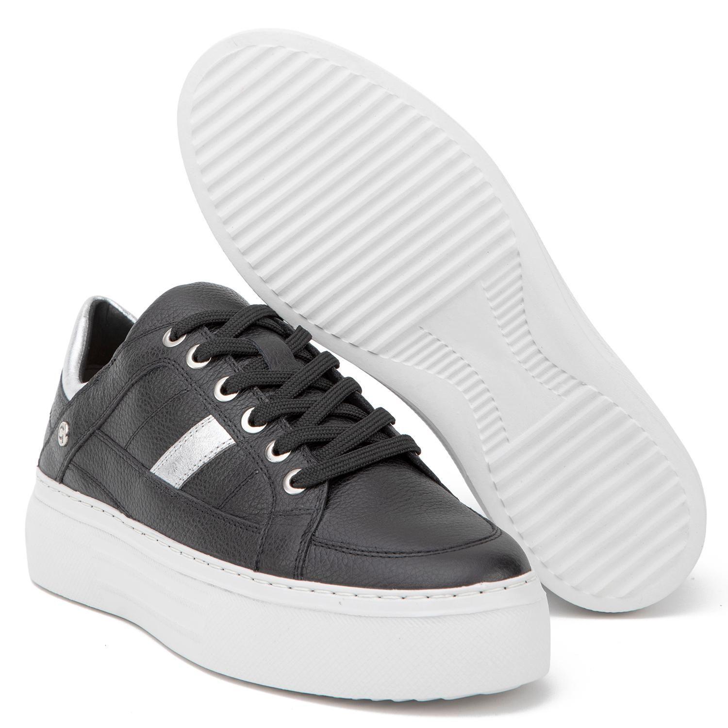 Zapatilla de cuero mujer Gacel negro Regina 0660986-3