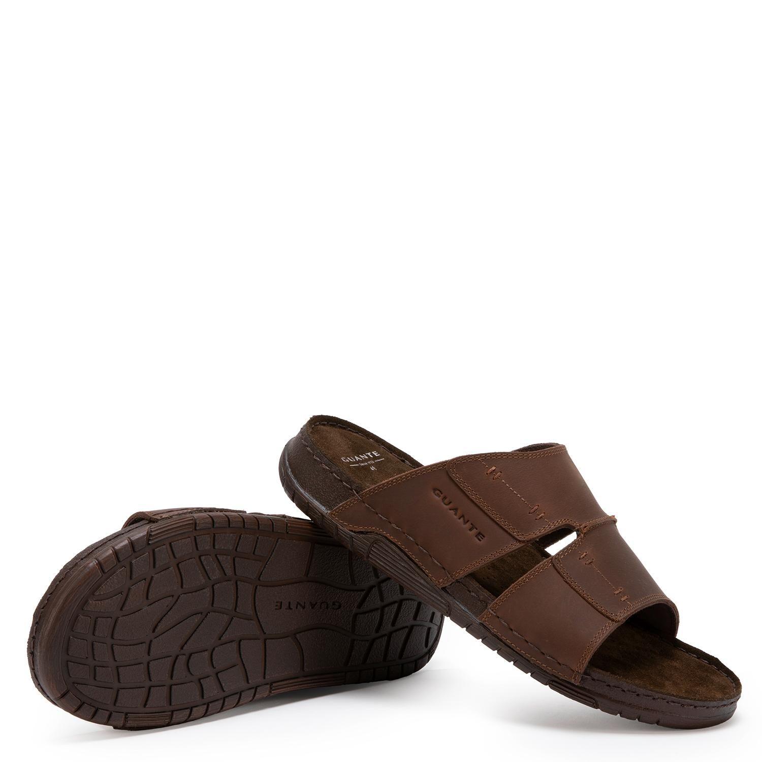 Sandalia de cuero hombre Guante Chocolate Bondi-2