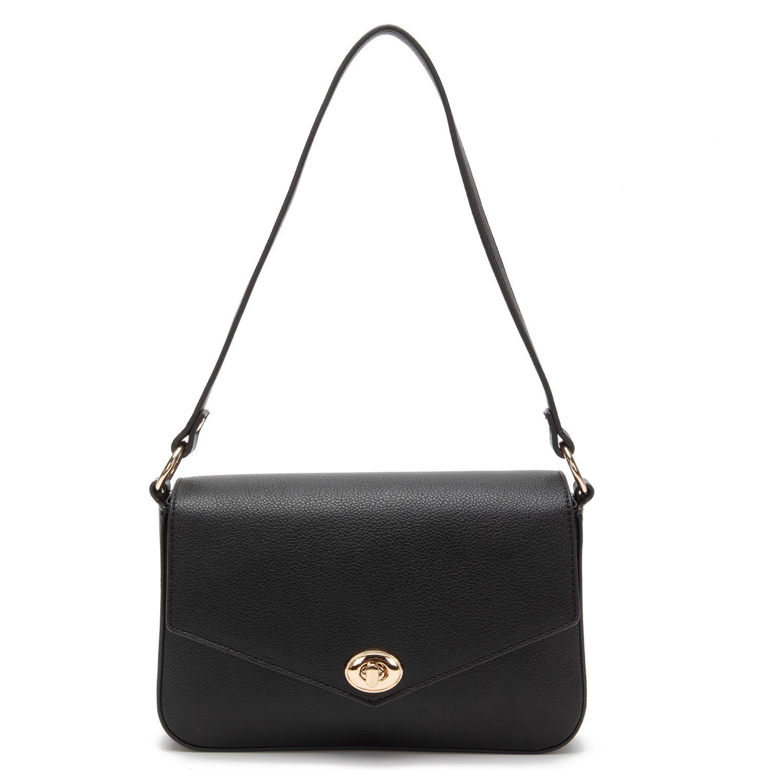 Cartera mujer Gacel negro retro con tapa-0