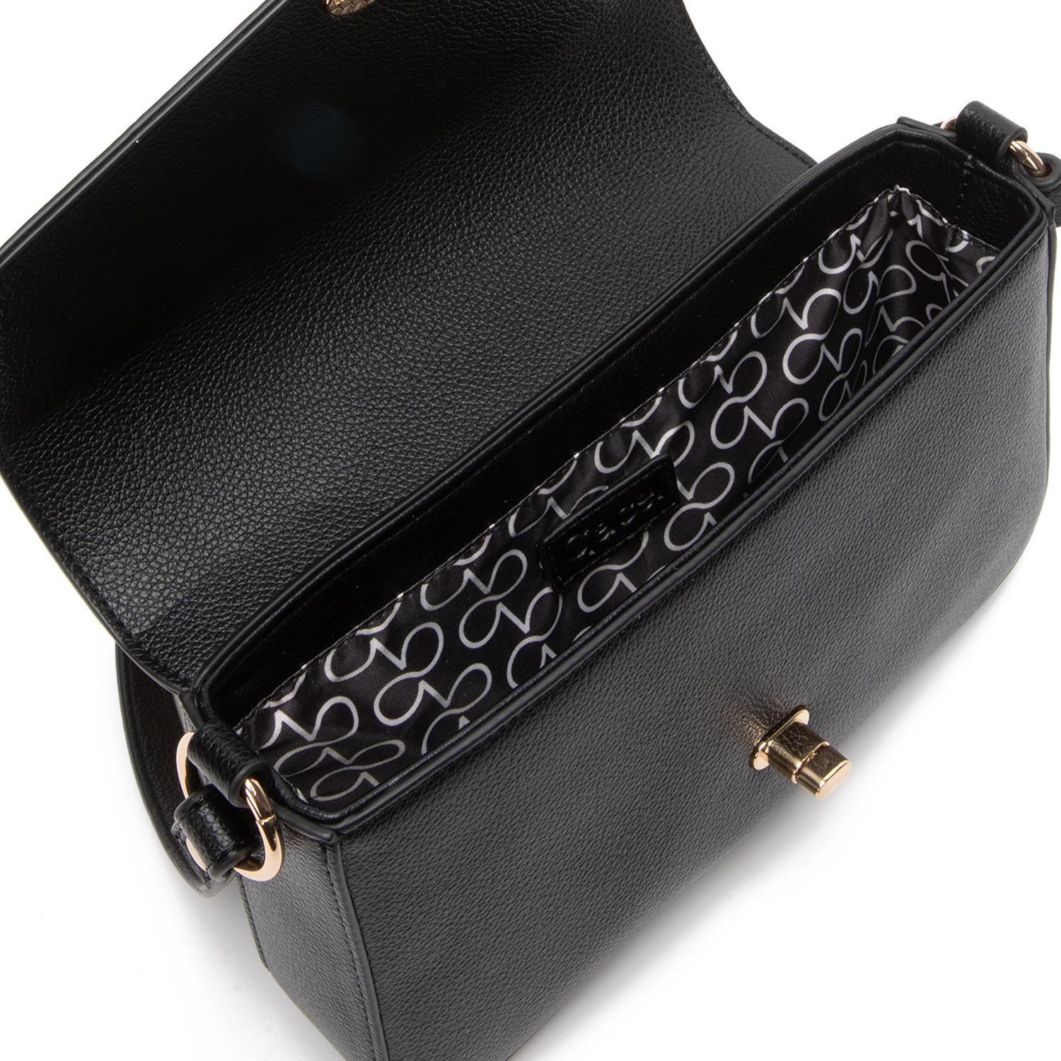 Cartera mujer Gacel negro retro con tapa-2