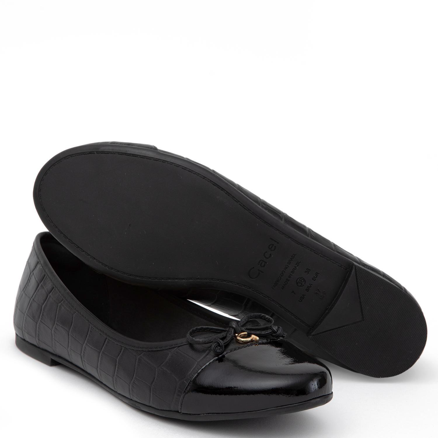 Ballerina de cuero mujer Gacel negro Ikia-3