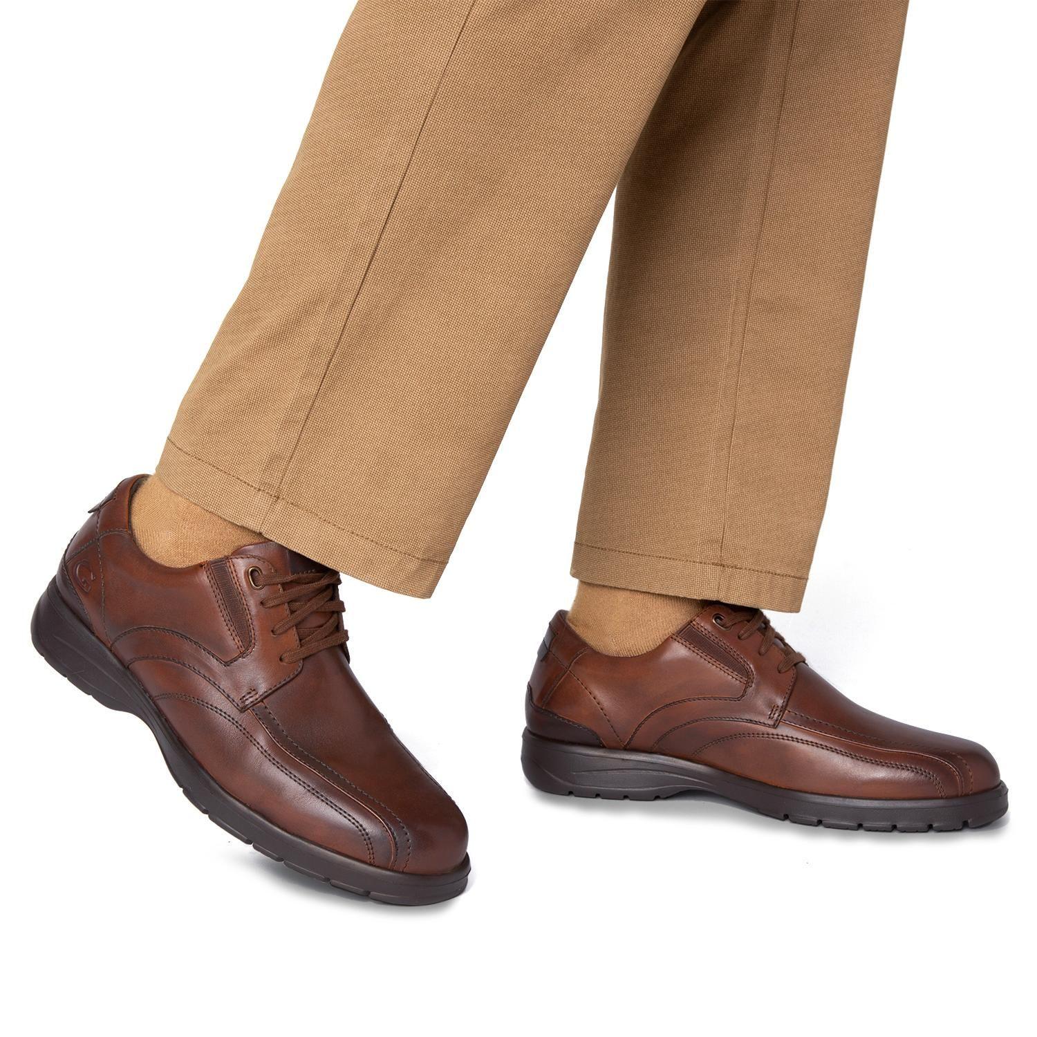 Zapato de cuero hombre Guante dark camel Dallas-1