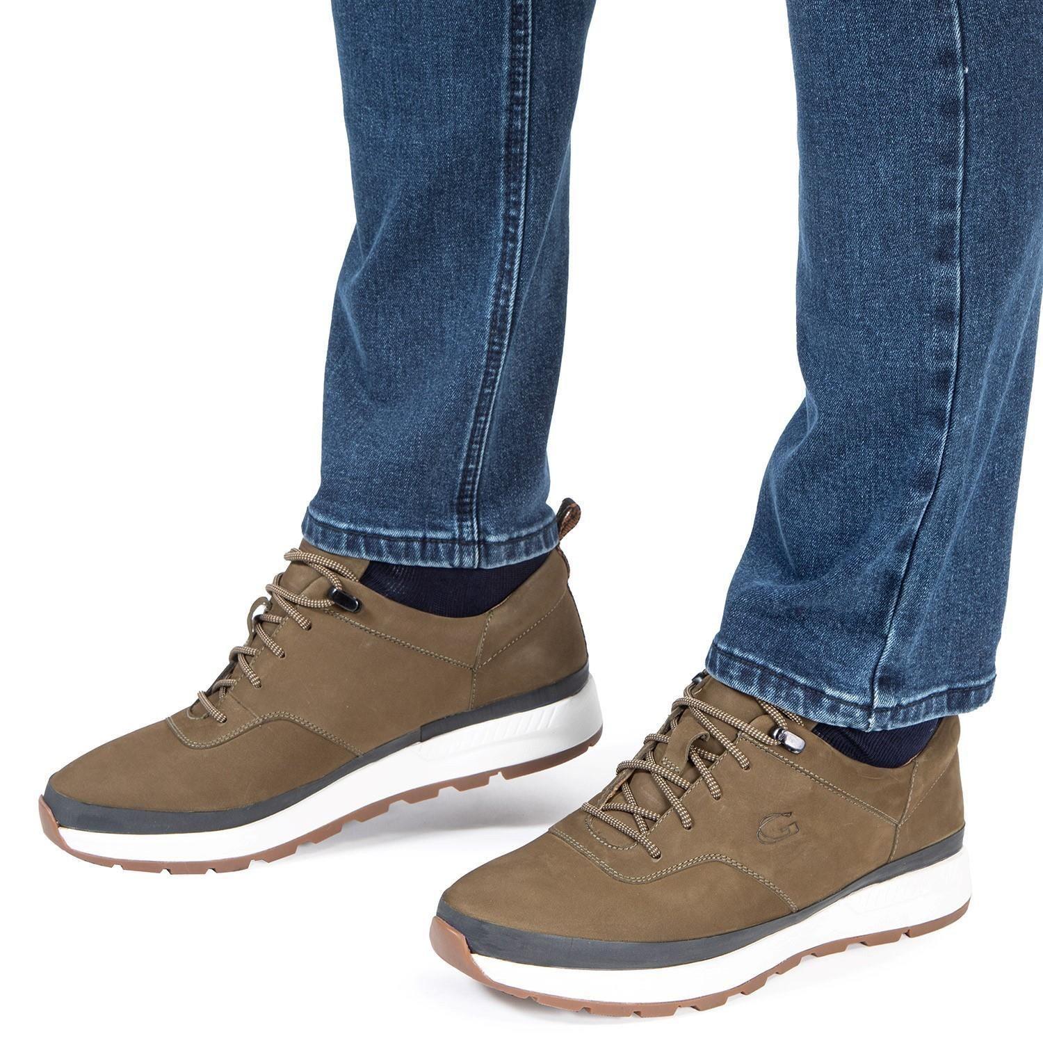Zapatilla de cuero hombre Guante Olivo Maine 0035333-1