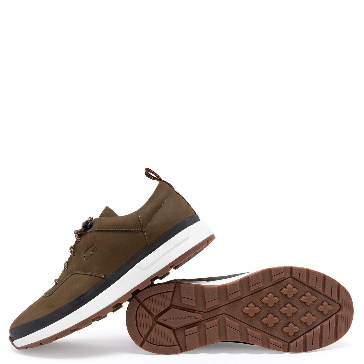 Zapatilla de cuero hombre Guante Olivo Maine 0035333-3