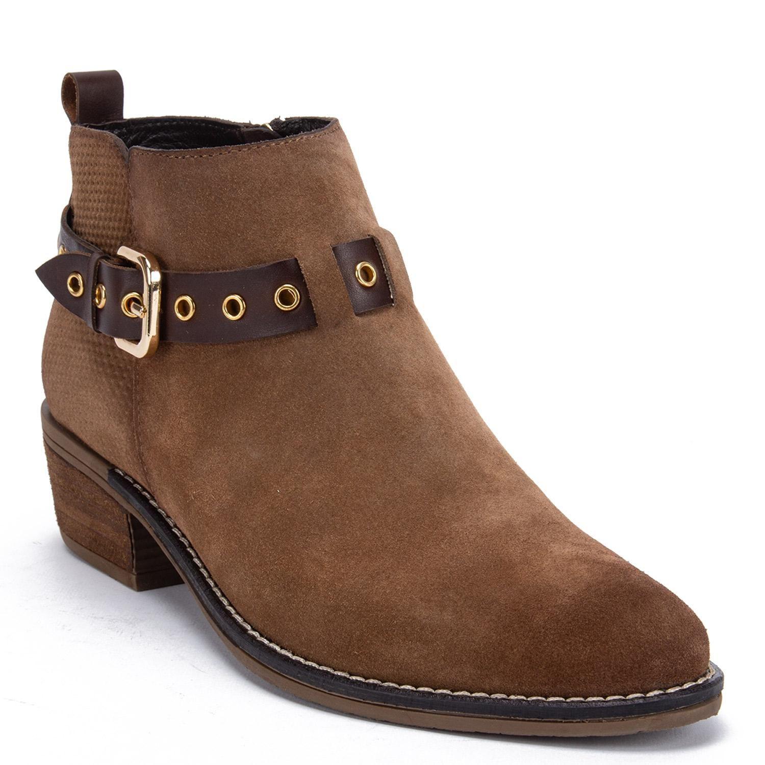 Bootie de cuero mujer Gacel Tostado Gina-2