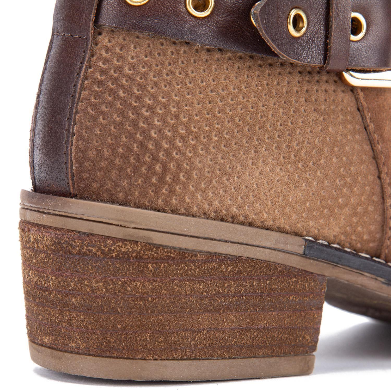 Bootie de cuero mujer Gacel Tostado Gina-3