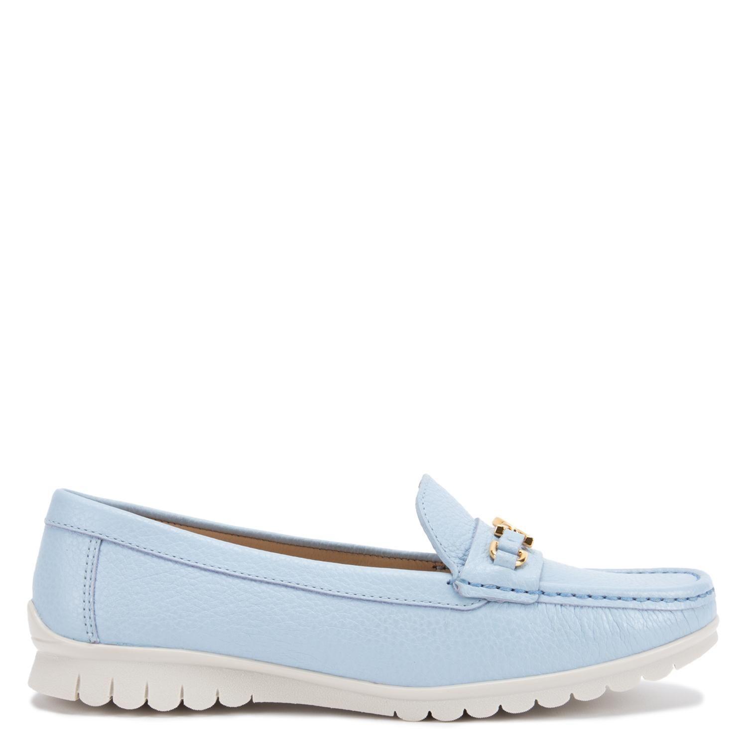 Mocasin de cuero mujer Gacel celeste Trini-0