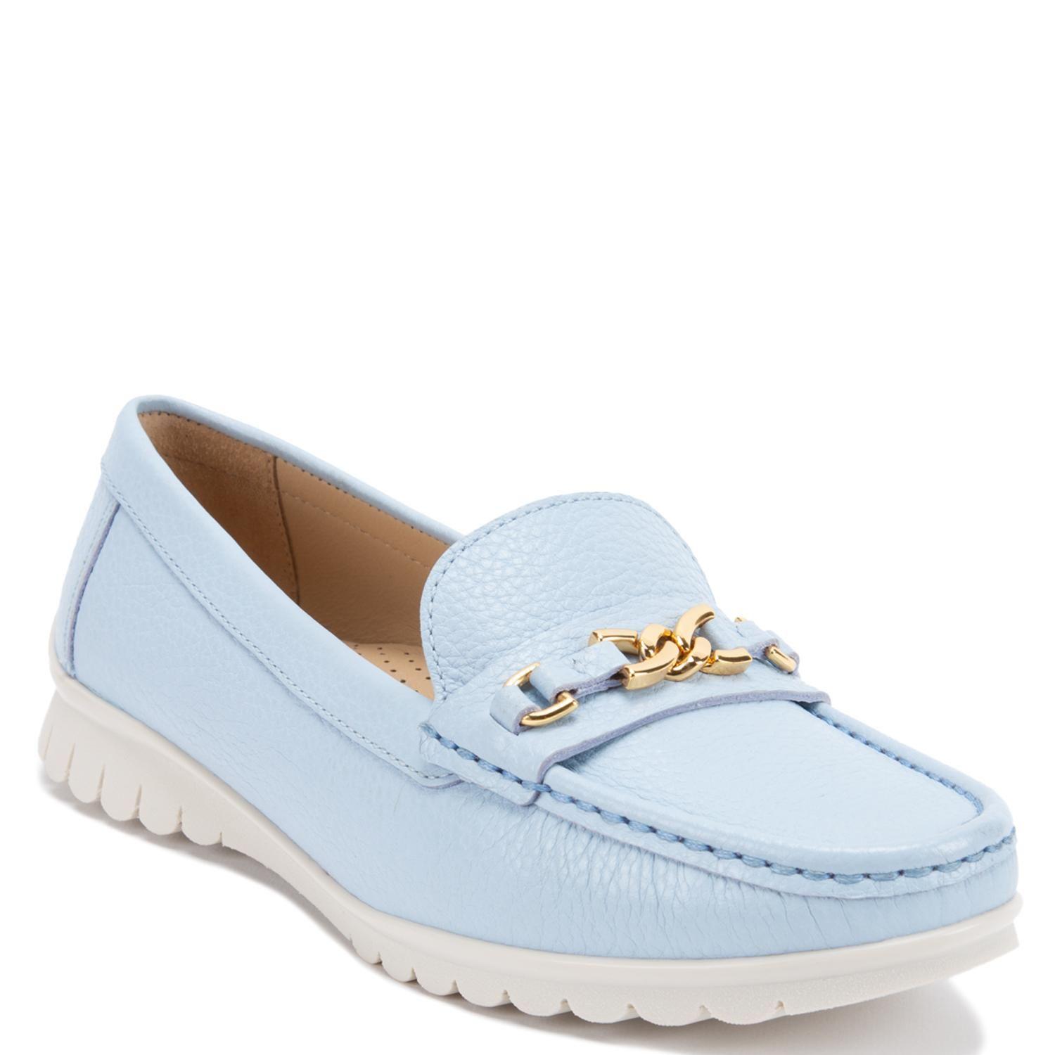 Mocasin de cuero mujer Gacel celeste Trini-2