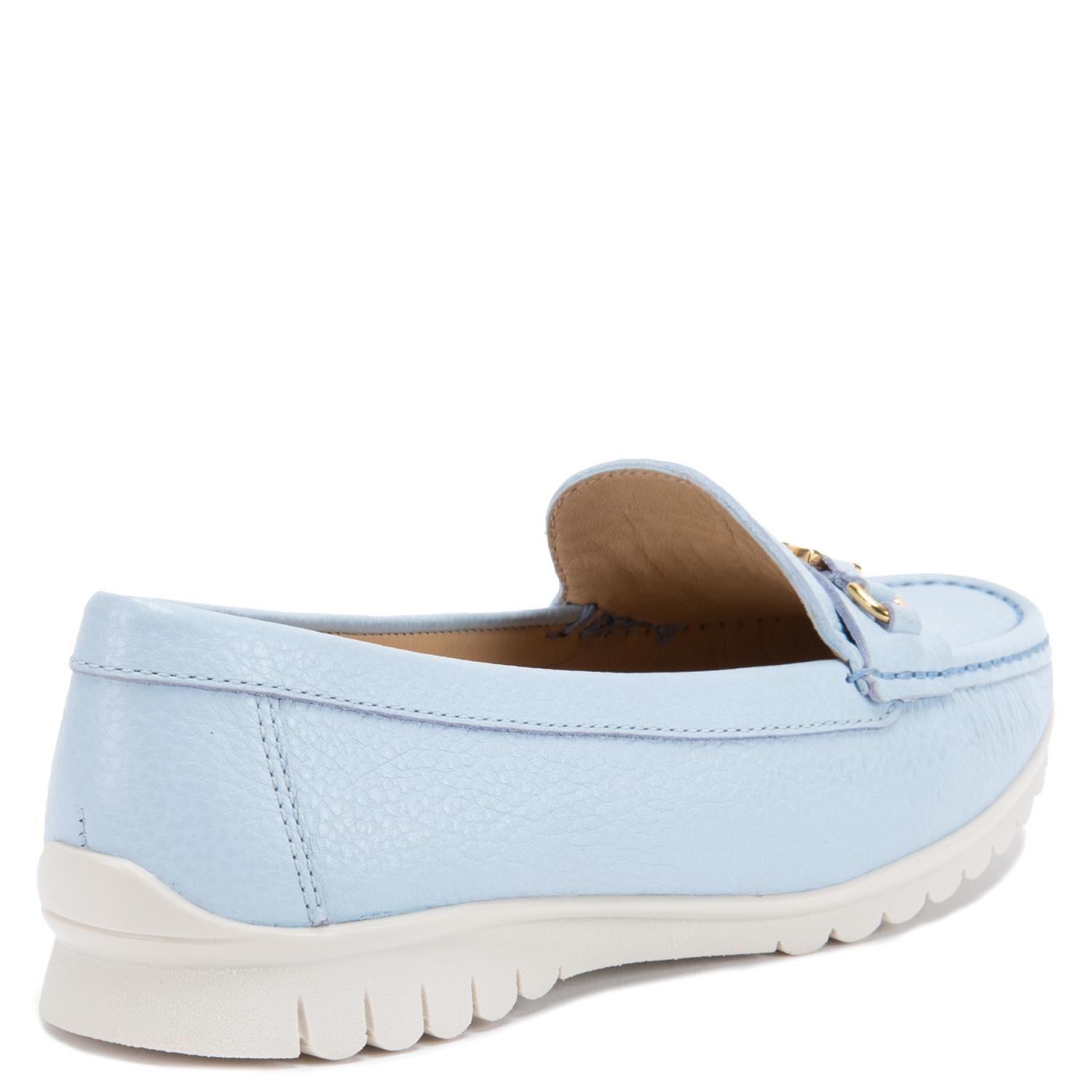 Mocasin de cuero mujer Gacel celeste Trini-4
