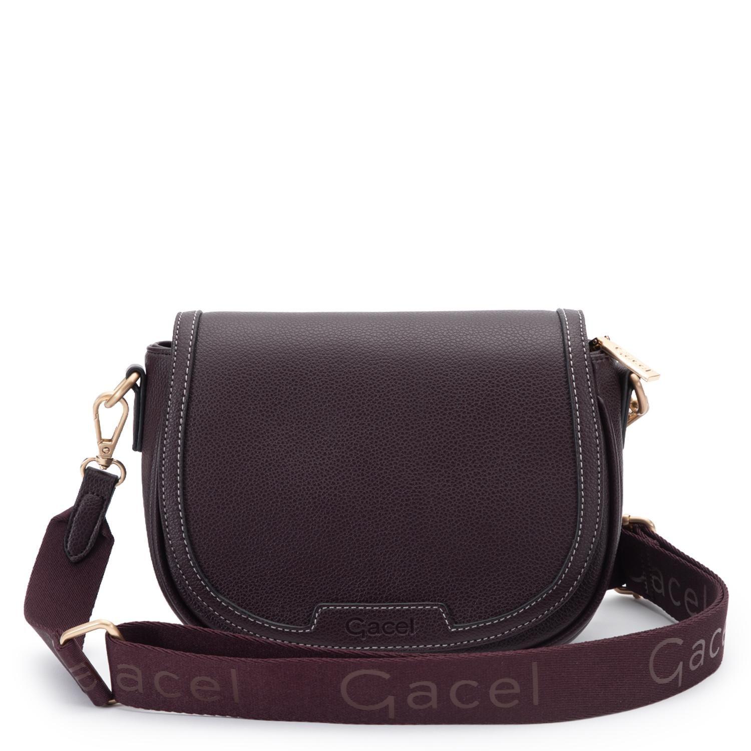 Cartera mujer Gacel chocolate retro con tapa-0