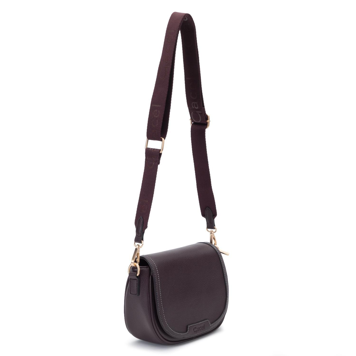 Cartera mujer Gacel chocolate retro con tapa-2