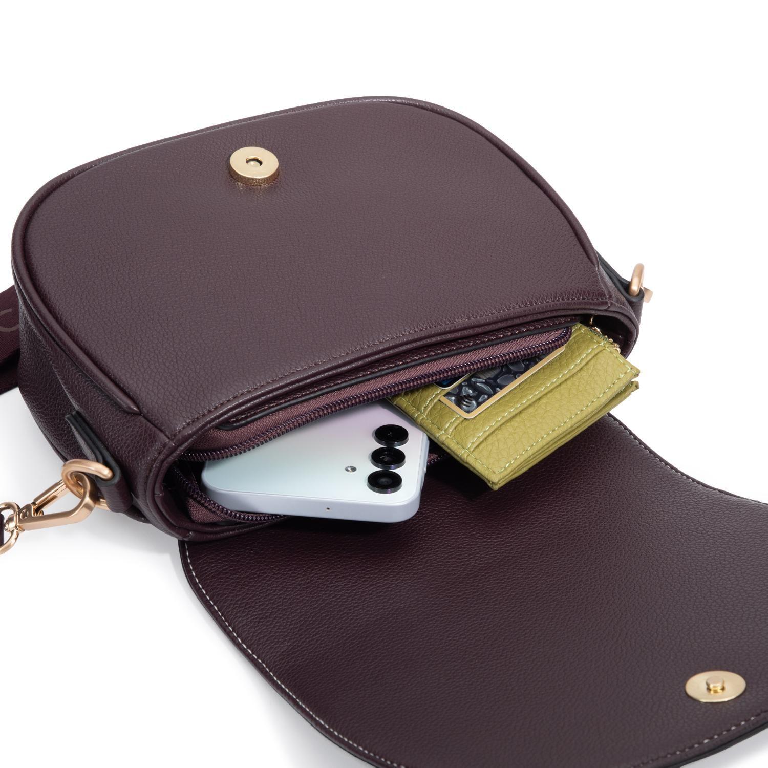 Cartera mujer Gacel chocolate retro con tapa-8