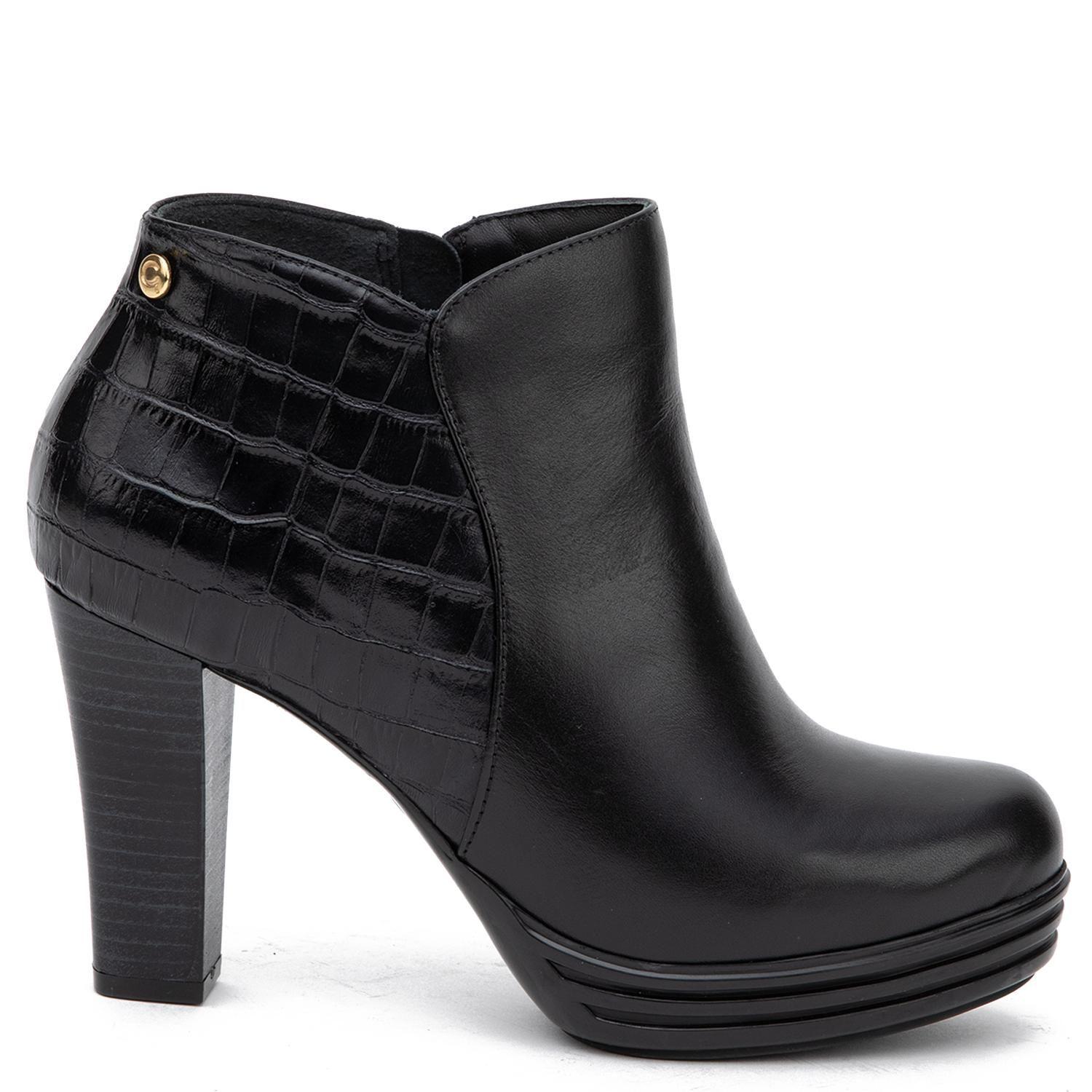 Botin de cuero mujer Gacel negro Celene 0660741-0