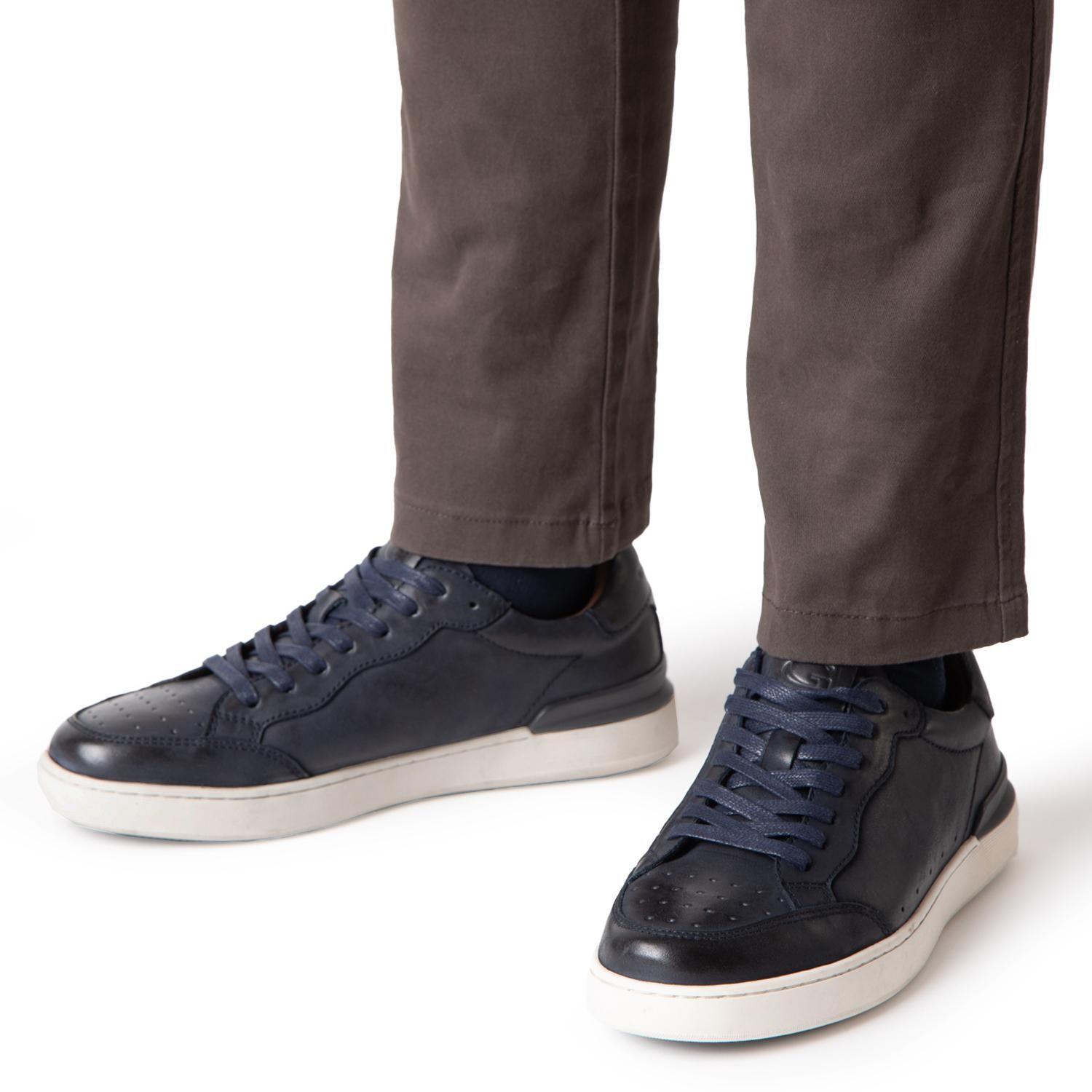 Zapatilla de cuero hombre Guante azul Broome-1