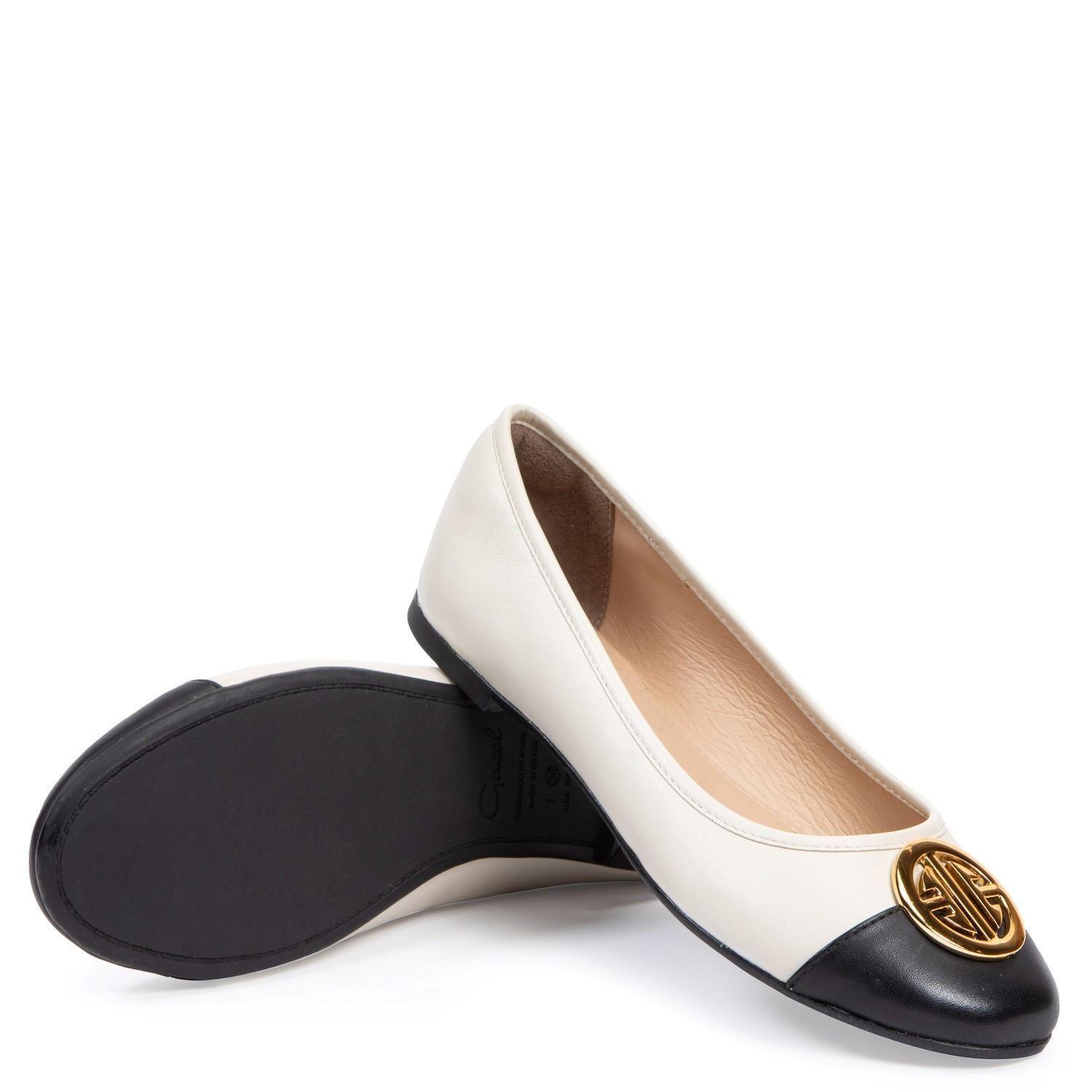 Ballerina de cuero mujer Gacel Off White Ikia 0659153-3