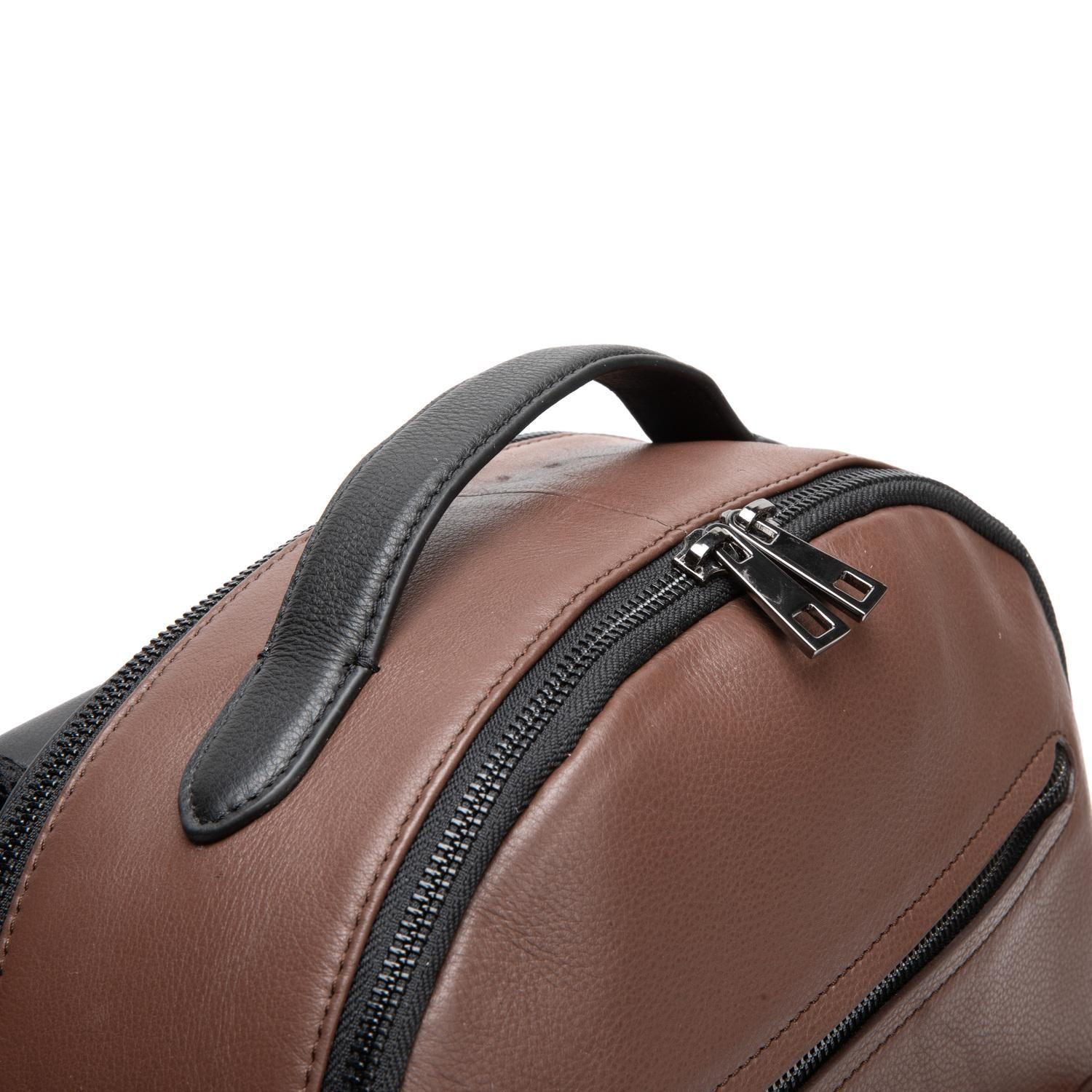 Mochila de cuero hombre Guante chocolate-4