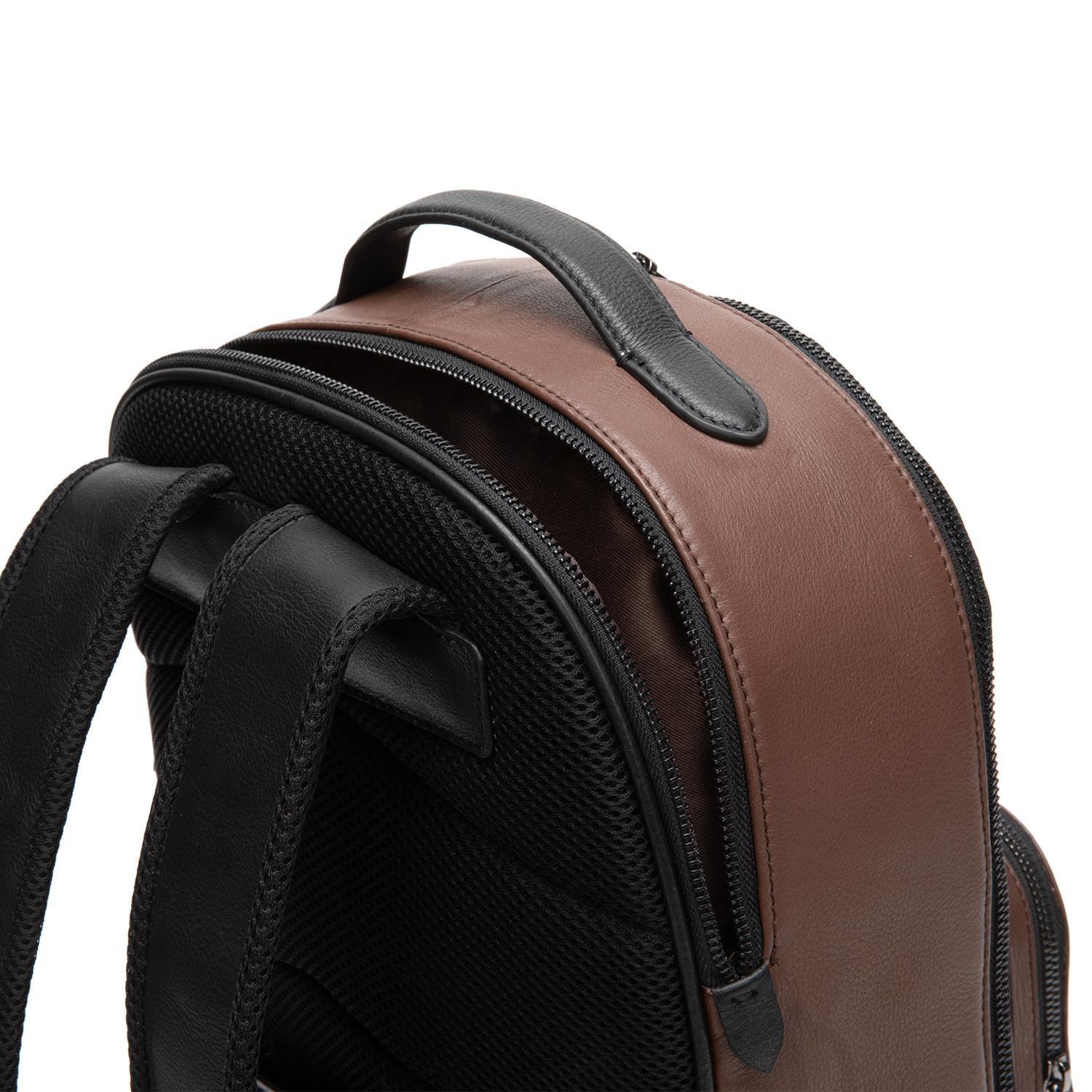 Mochila de cuero hombre Guante chocolate-5