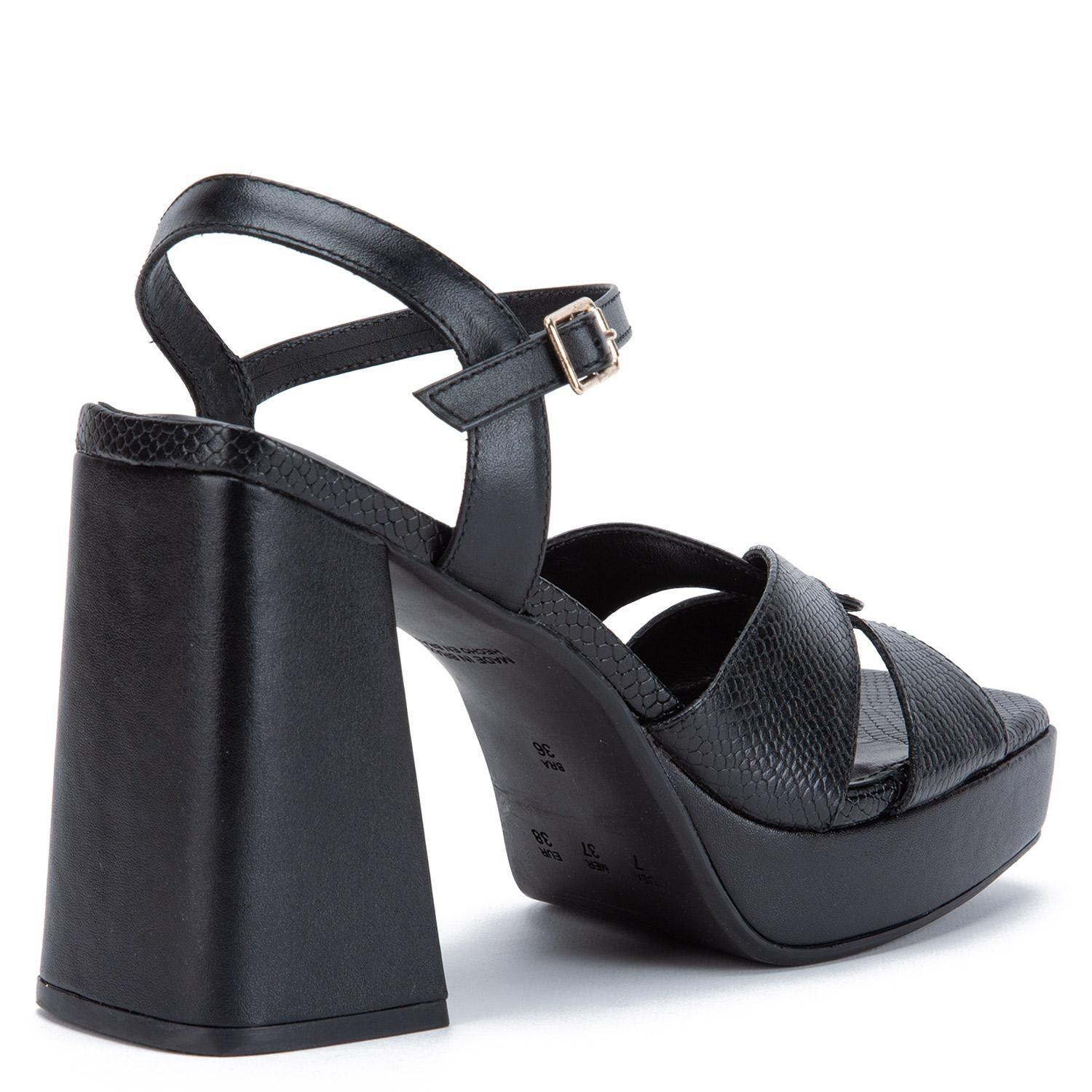 Sandalia de cuero mujer Gacel Negro Athena-4