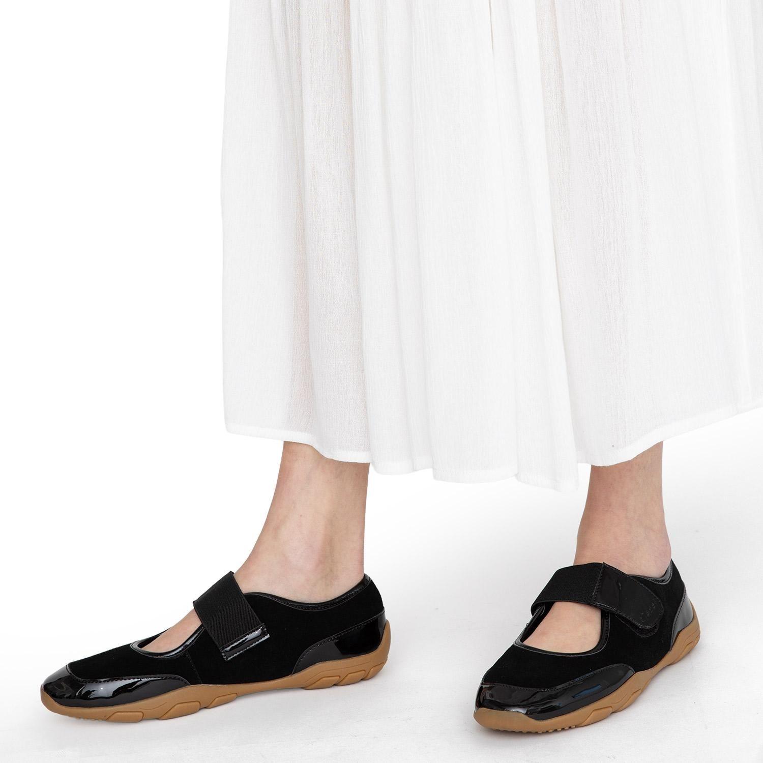 Zapatilla de cuero mujer Gacel negro Harper-1