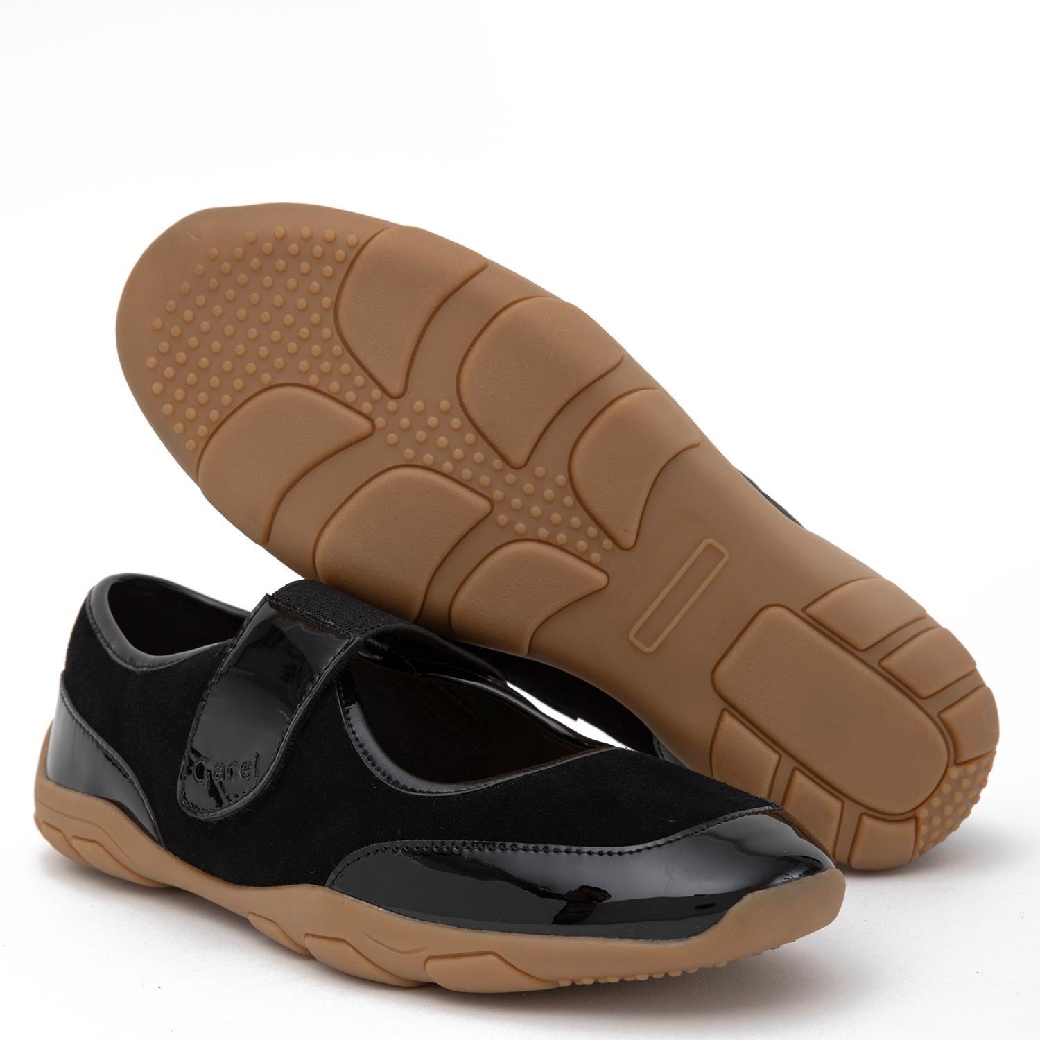 Zapatilla de cuero mujer Gacel negro Harper-3