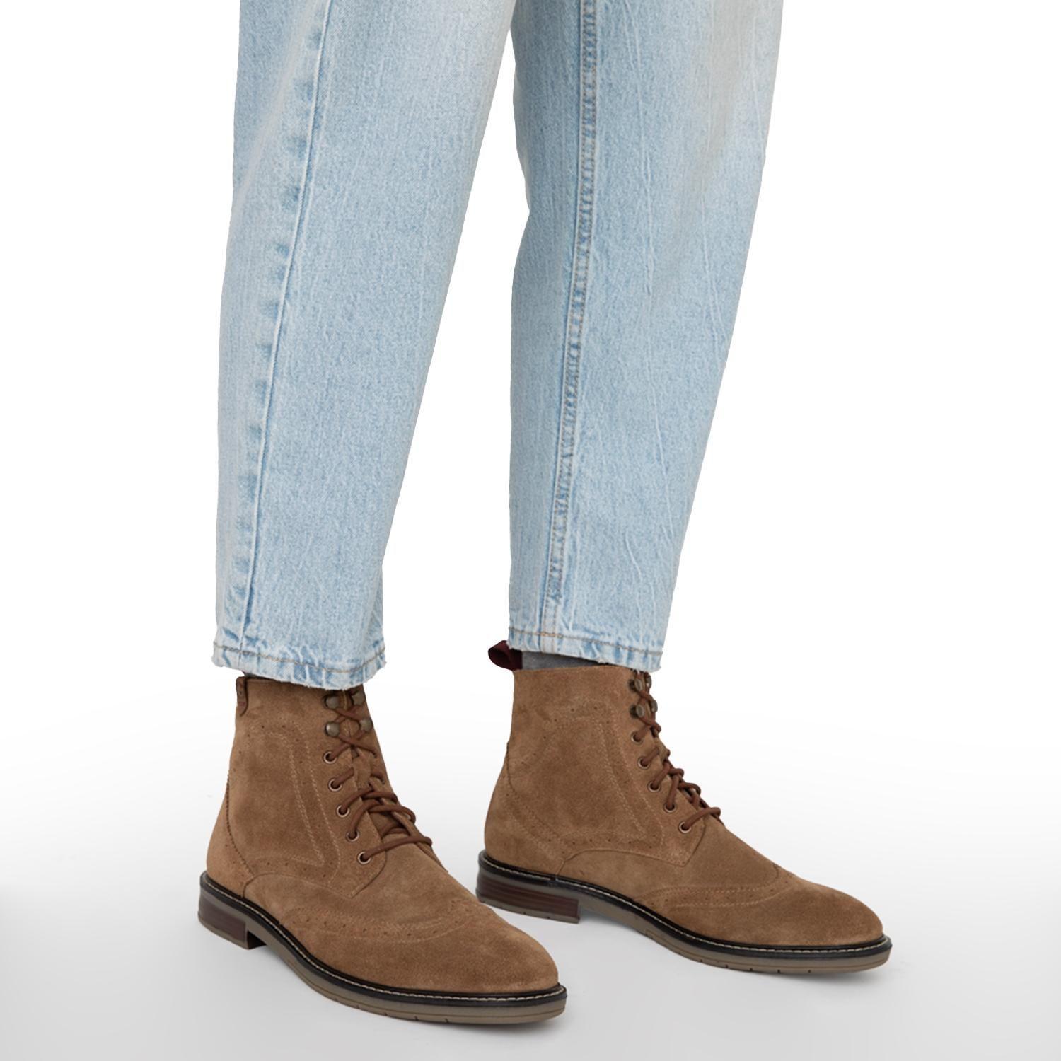 Botin de cuero hombre Guante taupe Casper-1