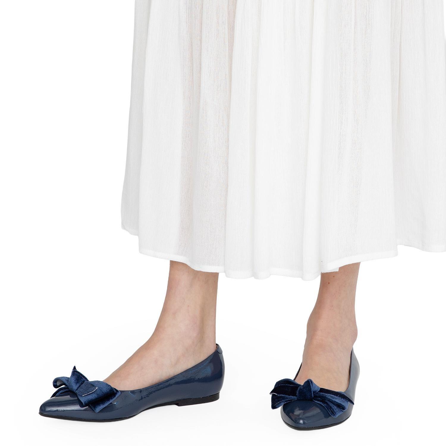 Ballerina de cuero mujer Gacel marino Kim-1