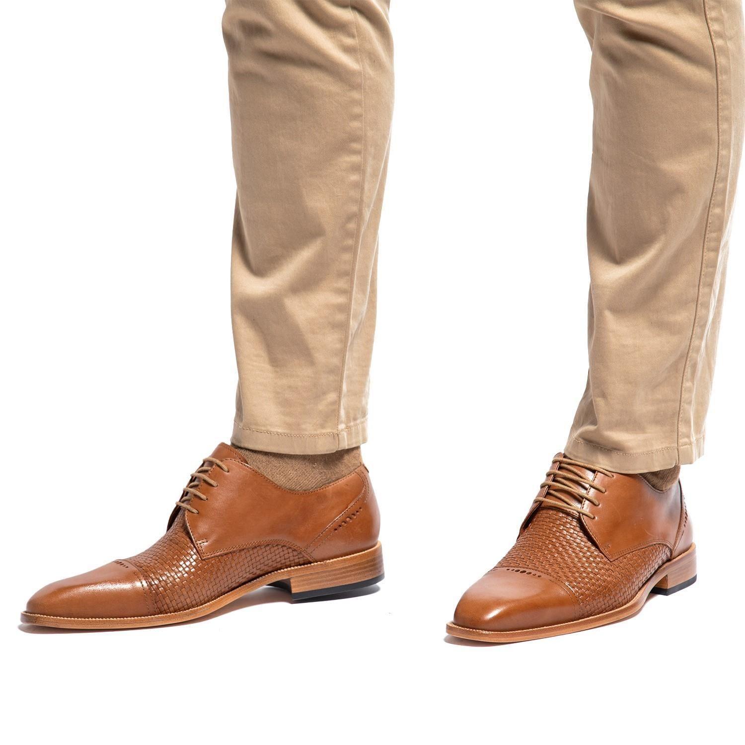 Zapato de cuero hombre Guante camel Suela Natural 0034398-1