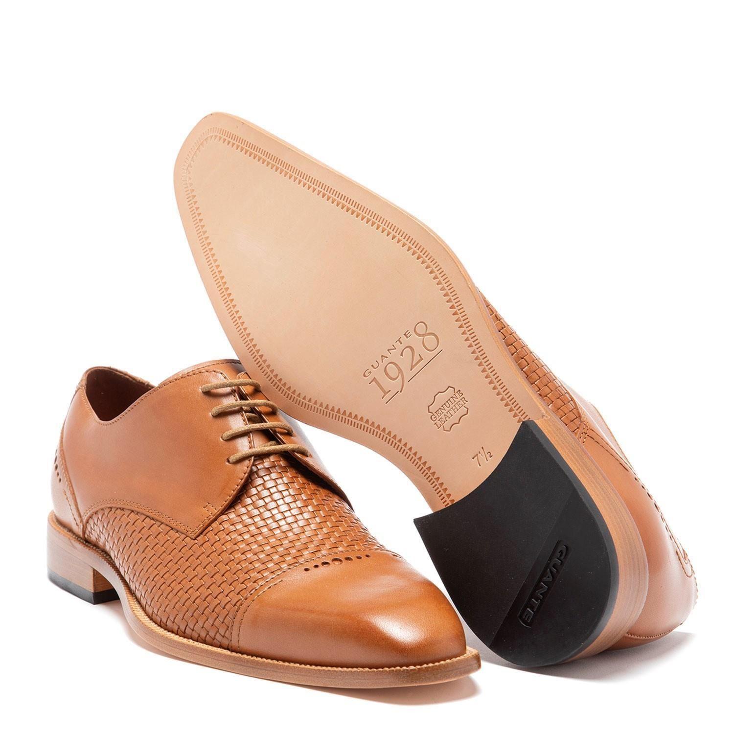 Zapato de cuero hombre Guante camel Suela Natural 0034398-3