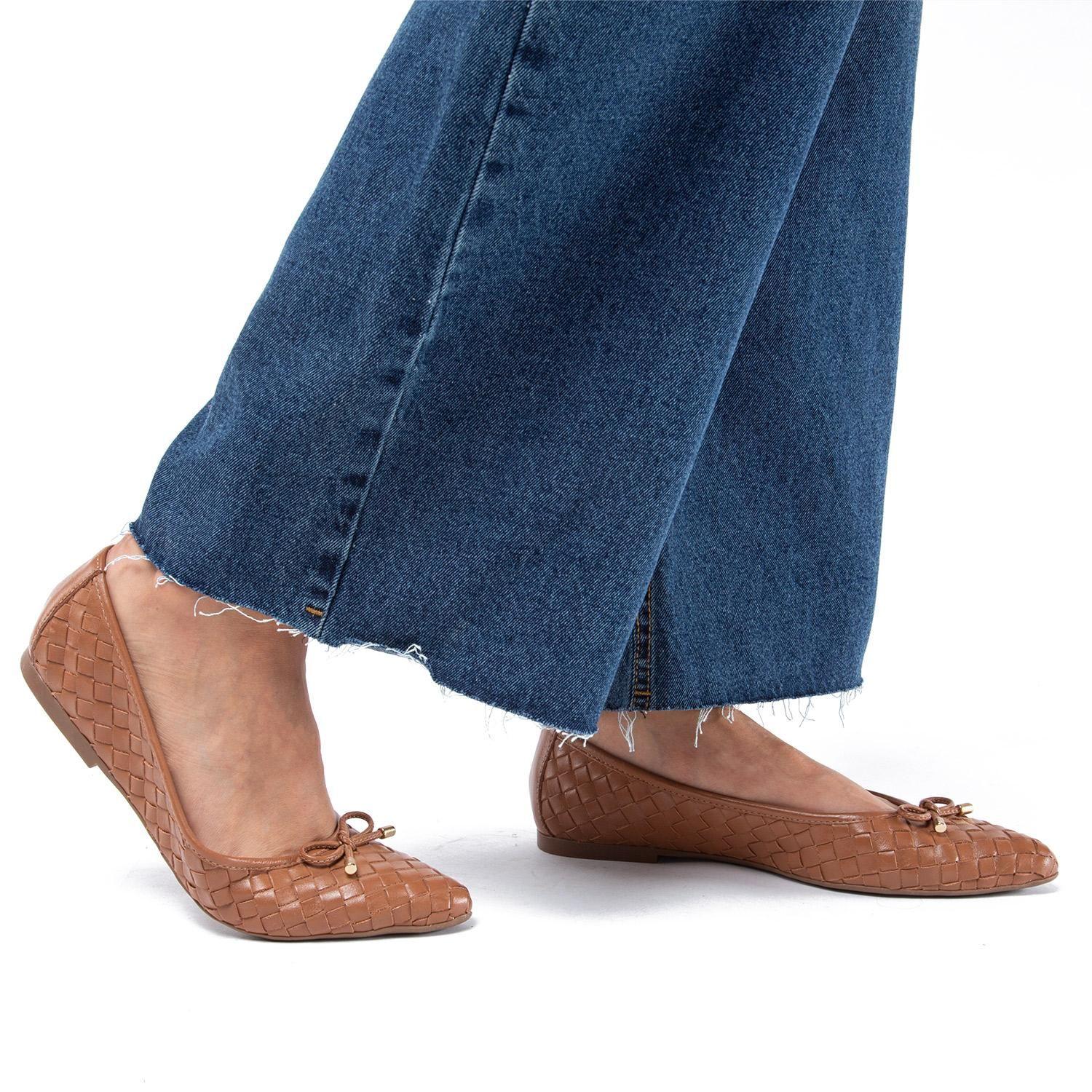 Ballerina de cuero mujer Gacel camel Kim-1
