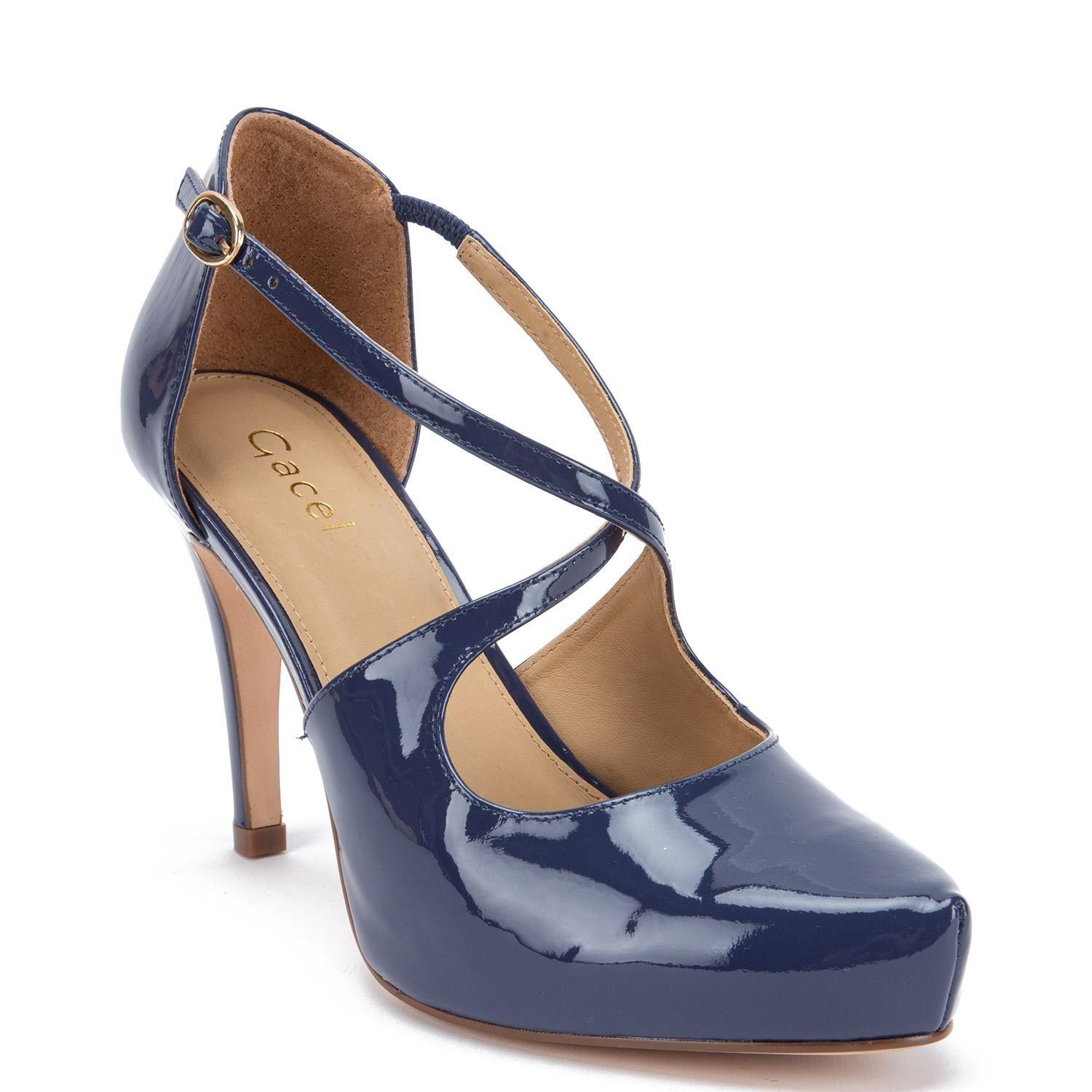 Zapato de cuero mujer Gacel marino Olga-2