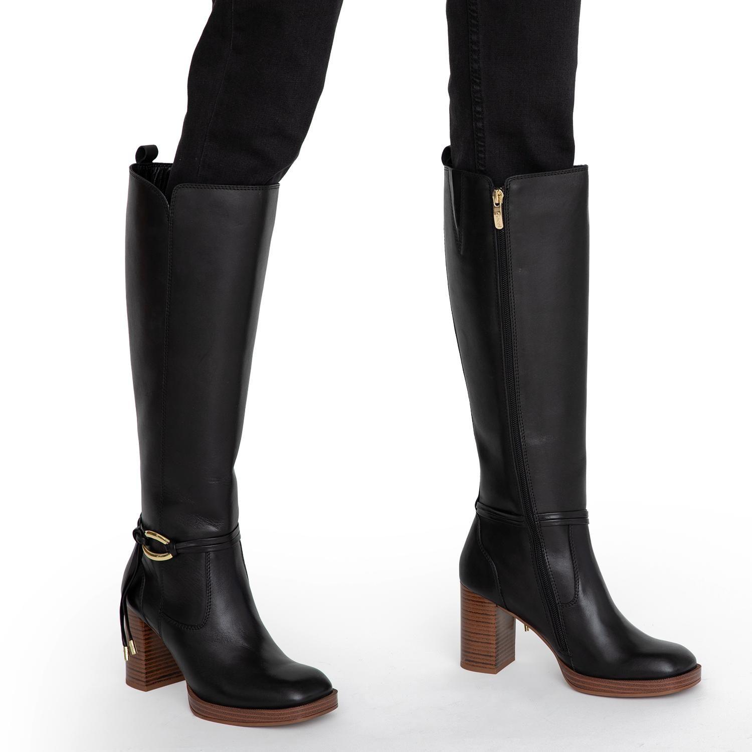 Bota de cuero mujer Gacel negro Juana-1