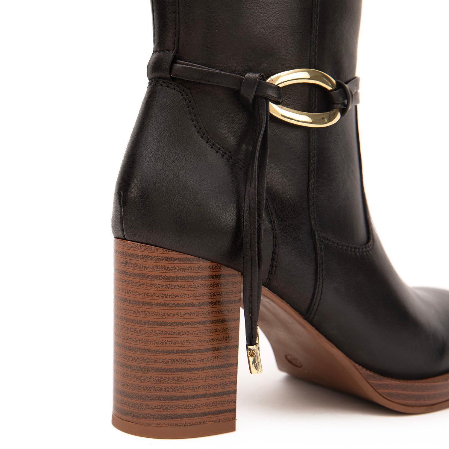 Bota de cuero mujer Gacel negro Juana-3