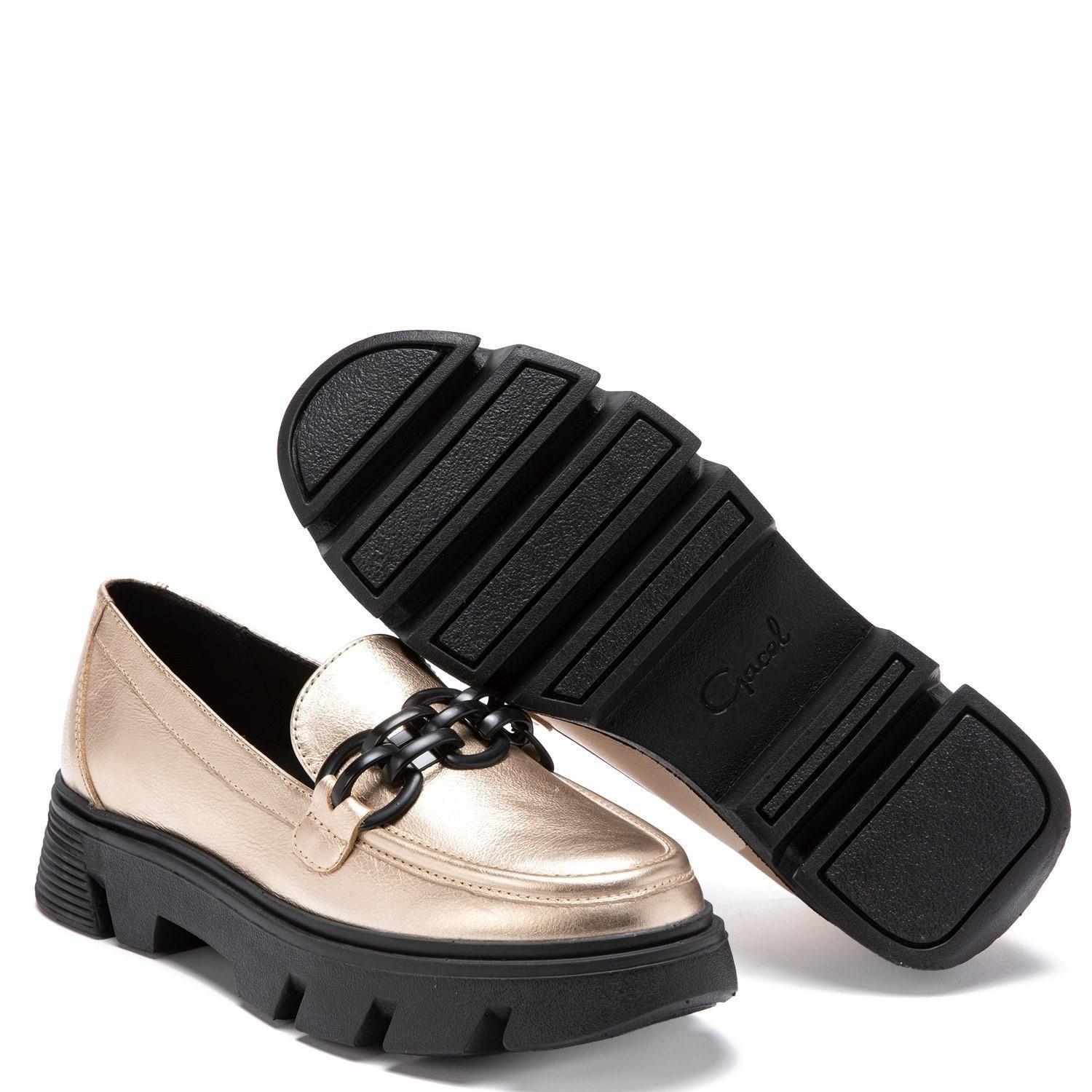Mocasin de cuero mujer Gacel Dorado Isobel 0659248-3