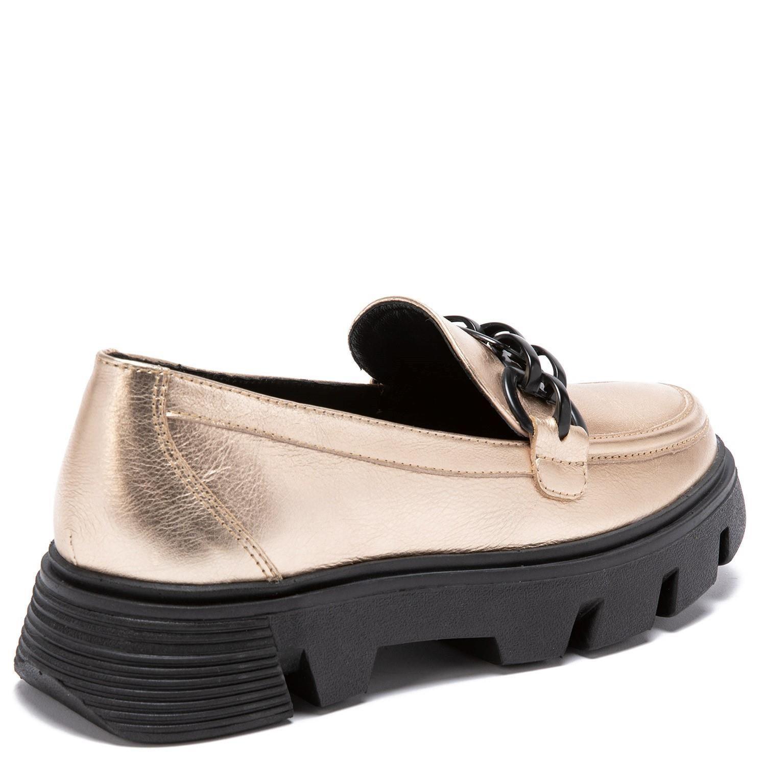 Mocasin de cuero mujer Gacel Dorado Isobel 0659248-4