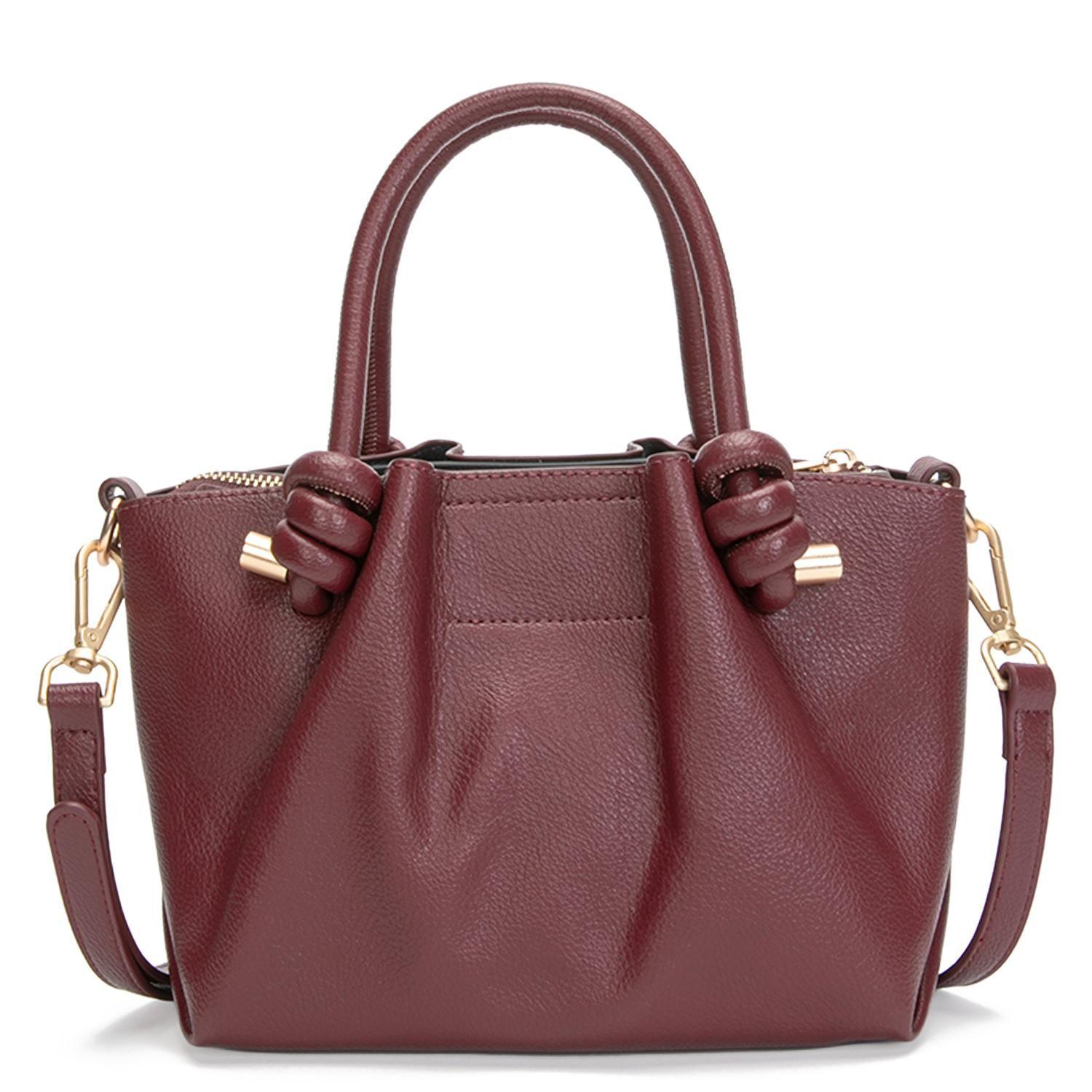 Cartera mujer Gacel burdeo dos asas pequeña-2
