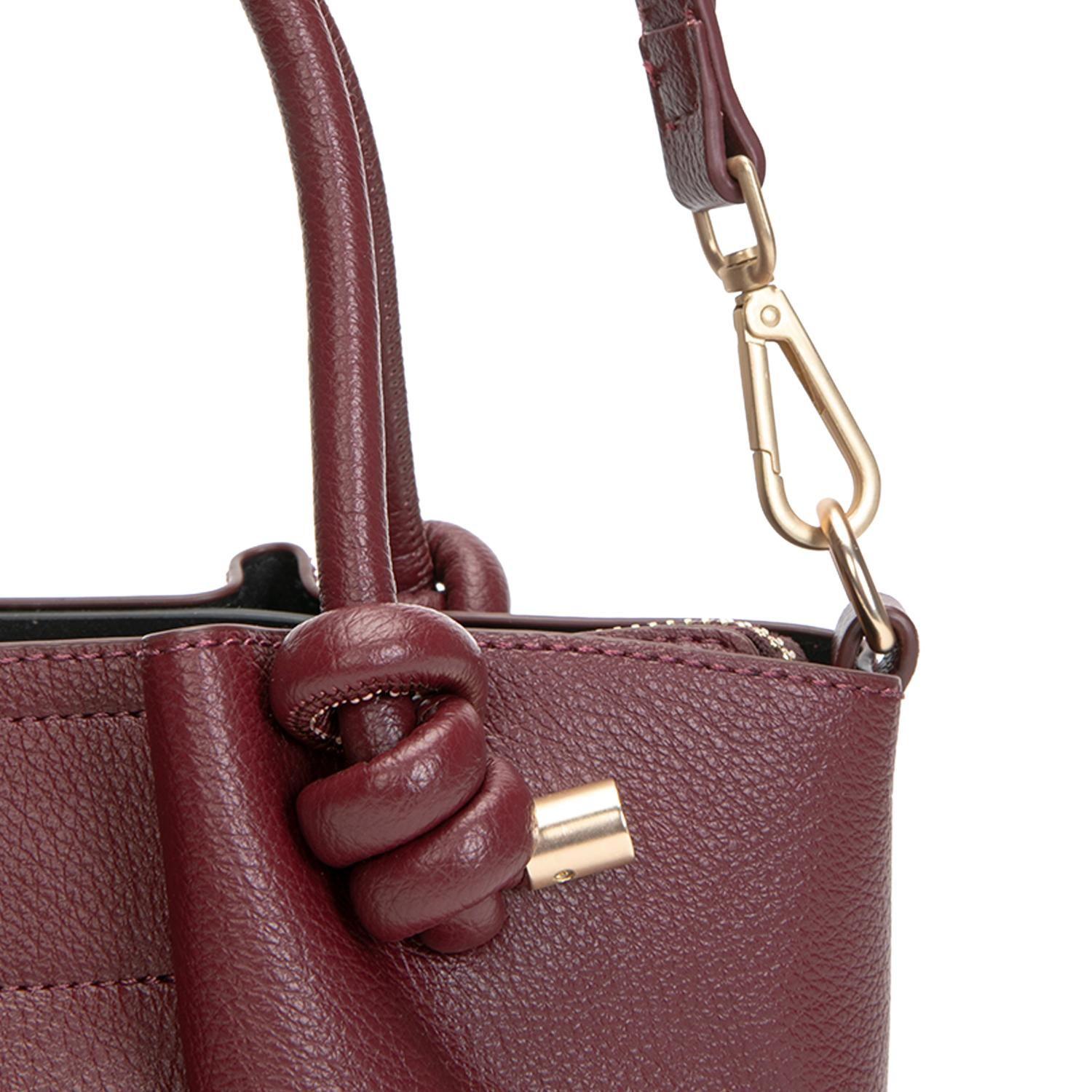 Cartera mujer Gacel burdeo dos asas pequeña-4
