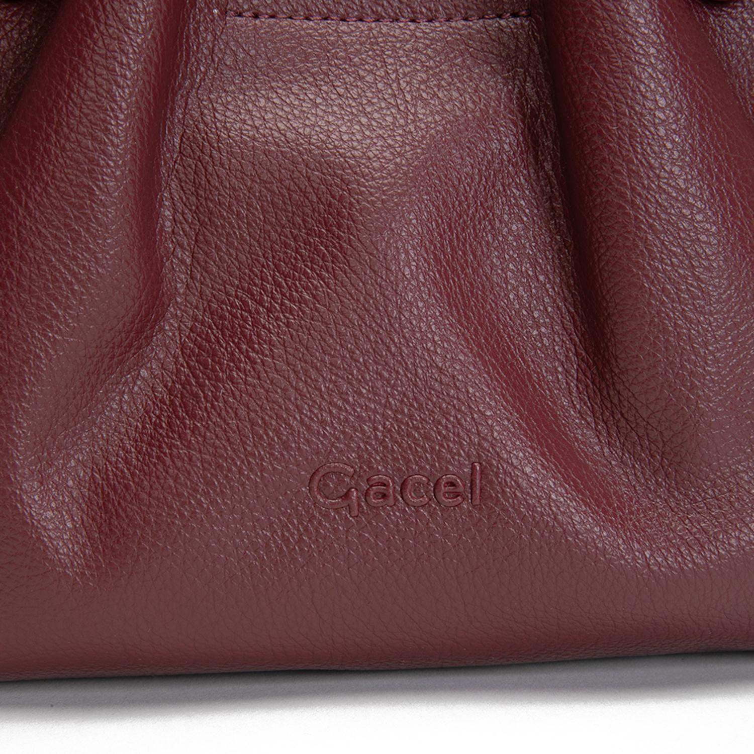 Cartera mujer Gacel burdeo dos asas pequeña-5