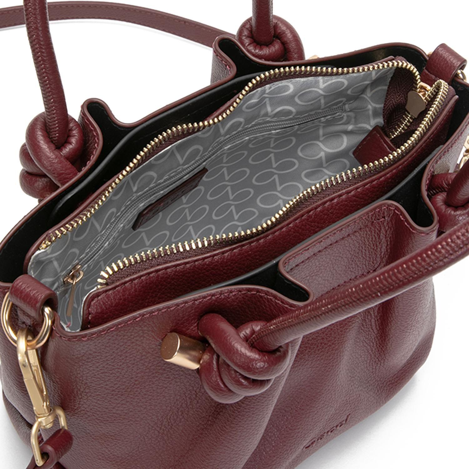 Cartera mujer Gacel burdeo dos asas pequeña-7