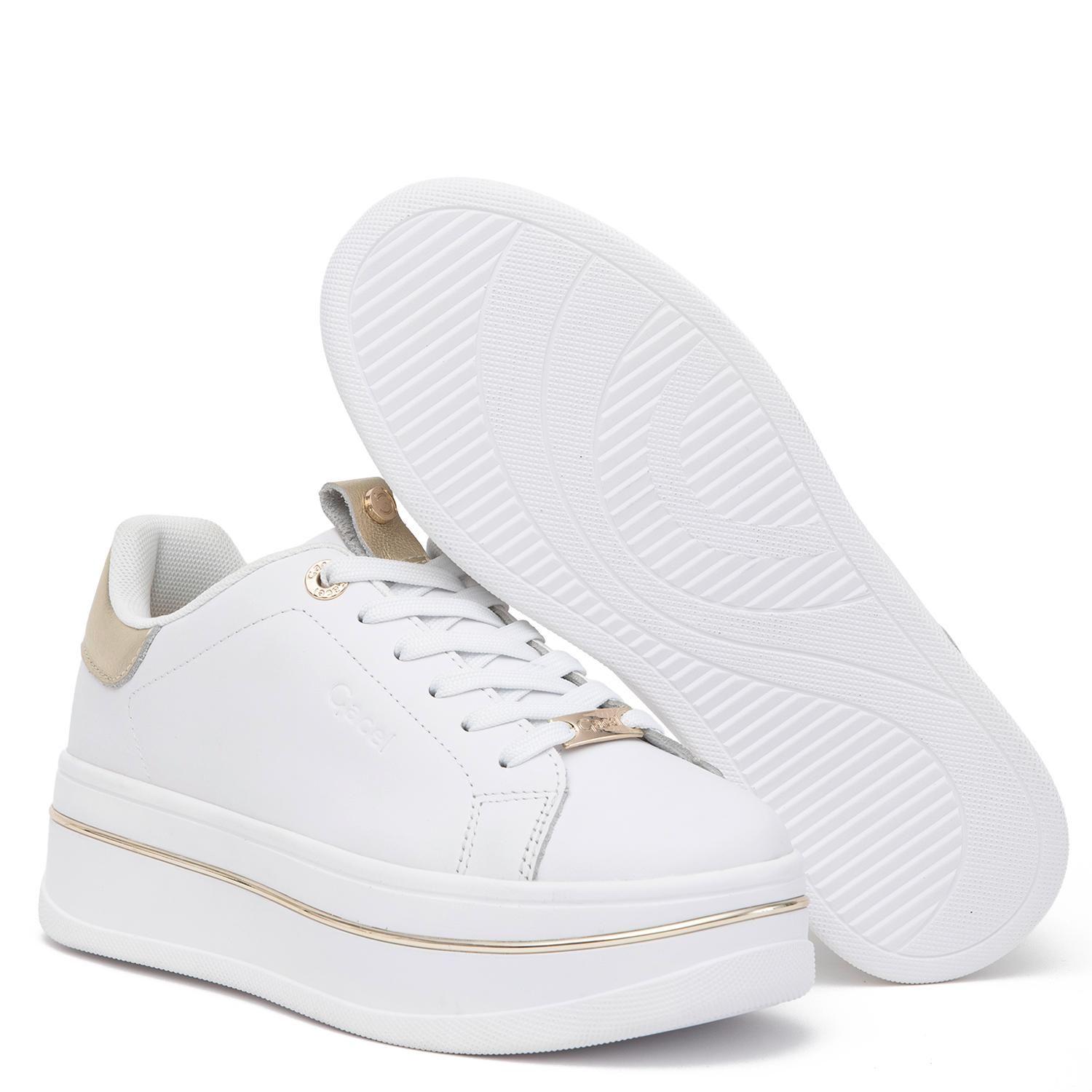 Zapatilla de cuero mujer Gacel blanco Isadora 0660836-3