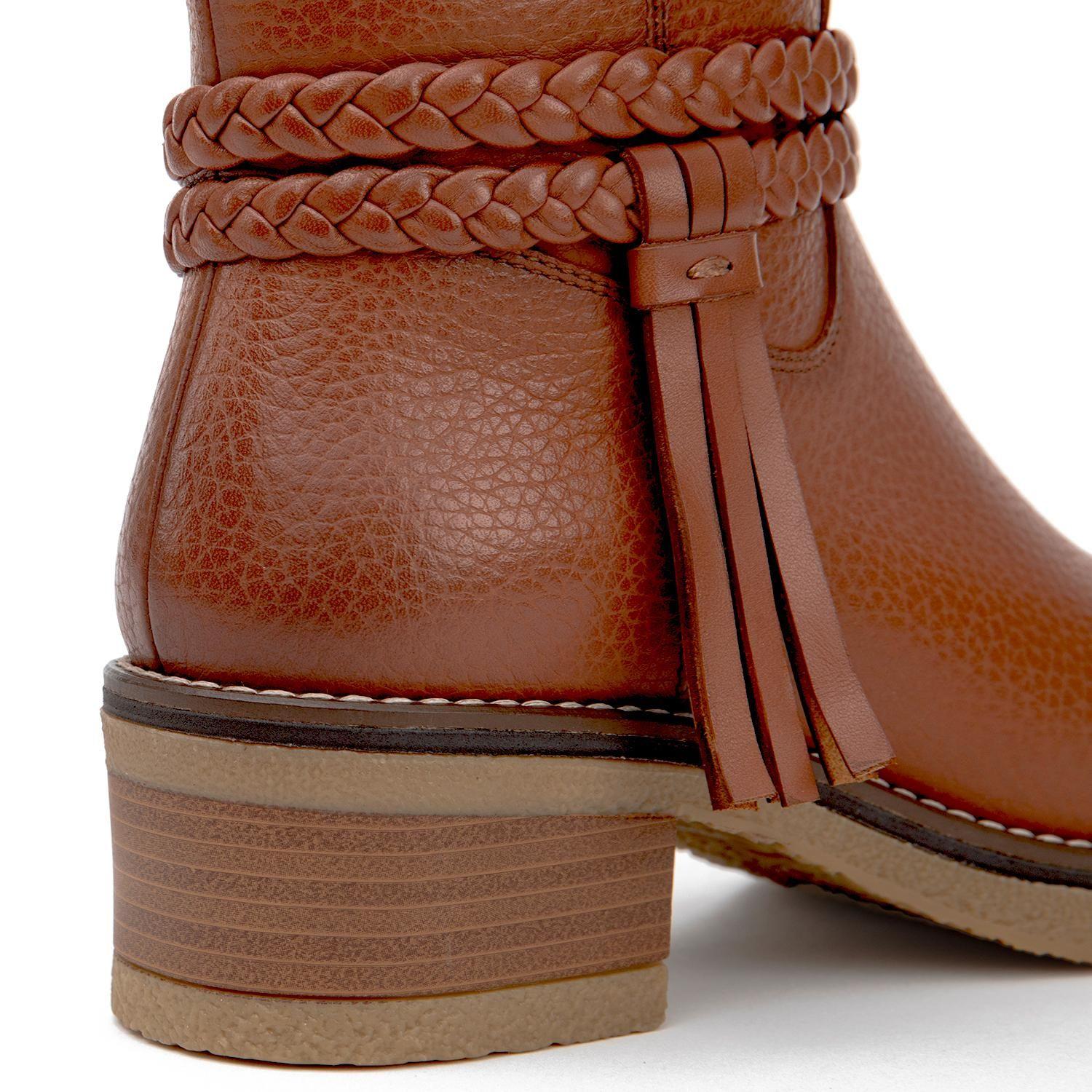 Bota de cuero mujer Gacel camel Mika 0660914-3
